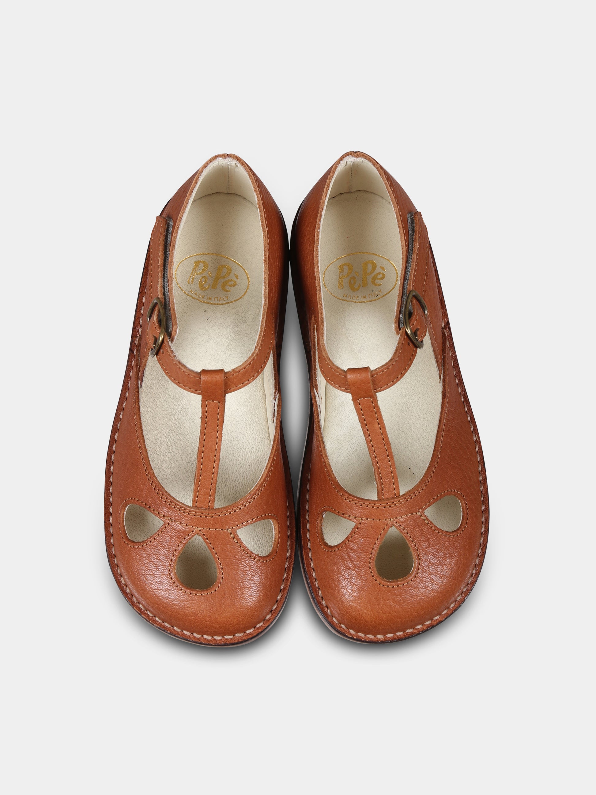 Ballerine Lucy marroni per bambina,Pèpè,LUCY/FV-KASC BROWN