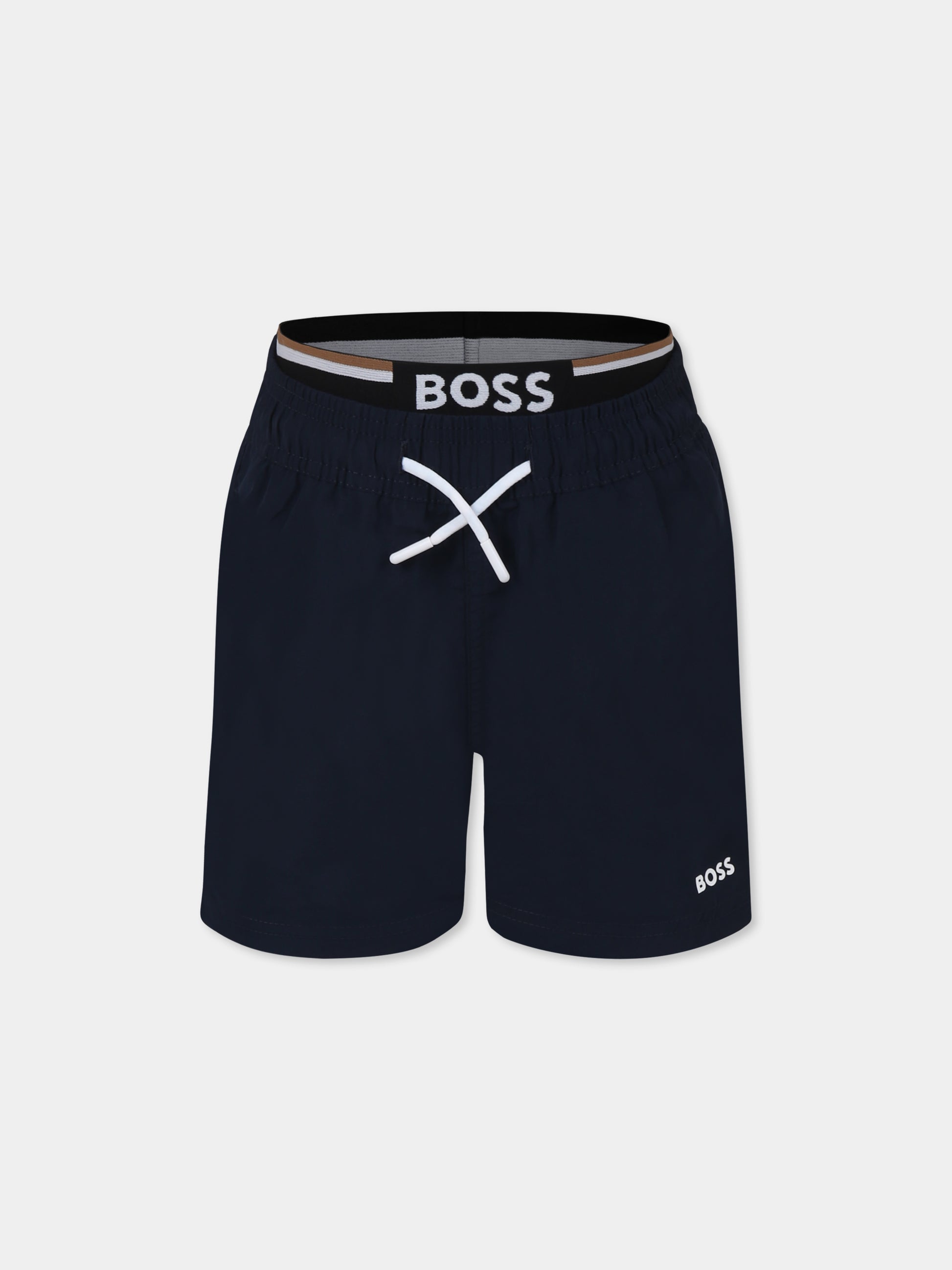 Boxer mare blu per bambino con logo,Boss,J50663 849