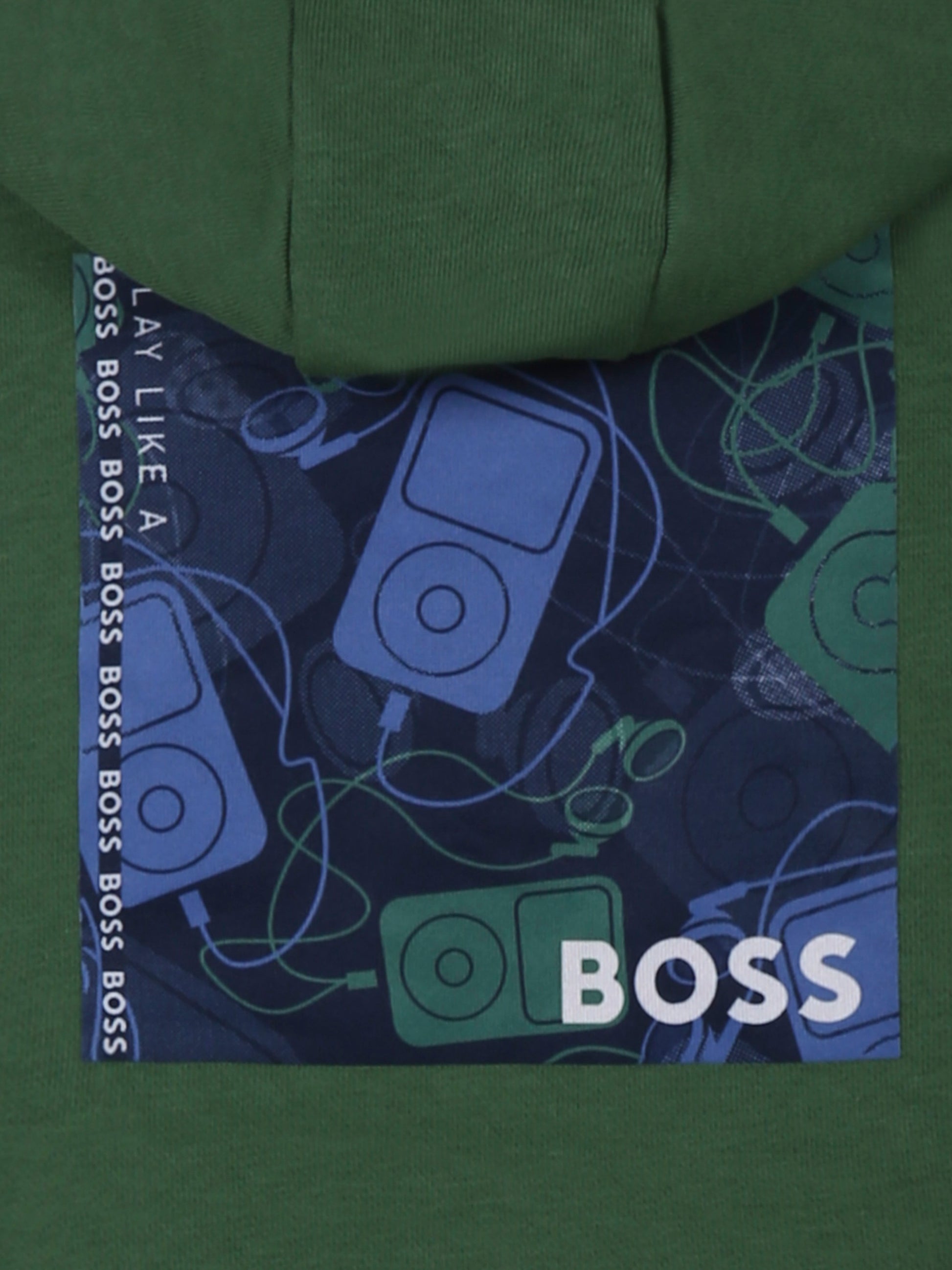 Felpa verde per bambino con logo,Boss,J50714 651