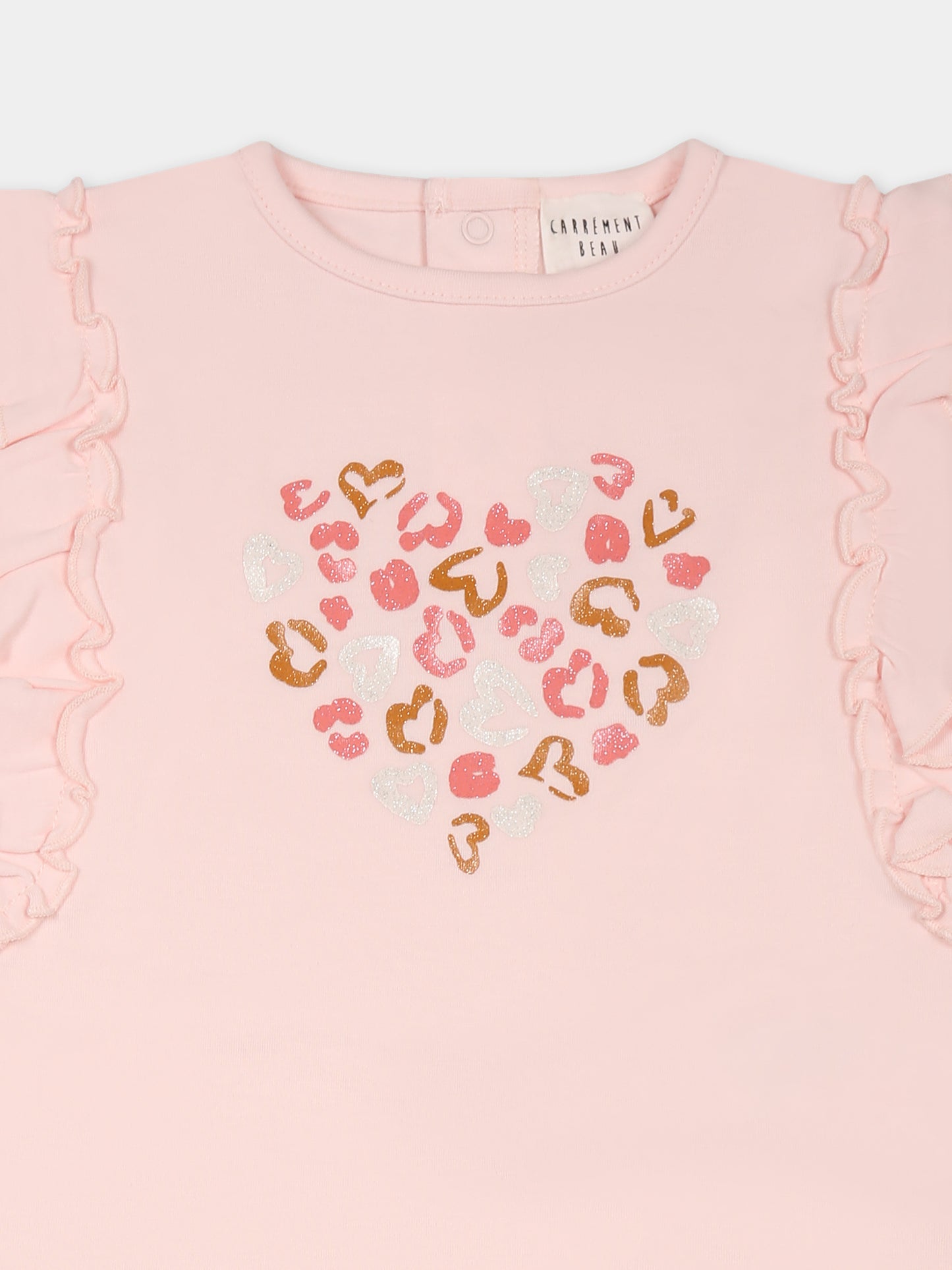 Completo rosa per neonata con cuori,Carrement Beau,Y30012 43B