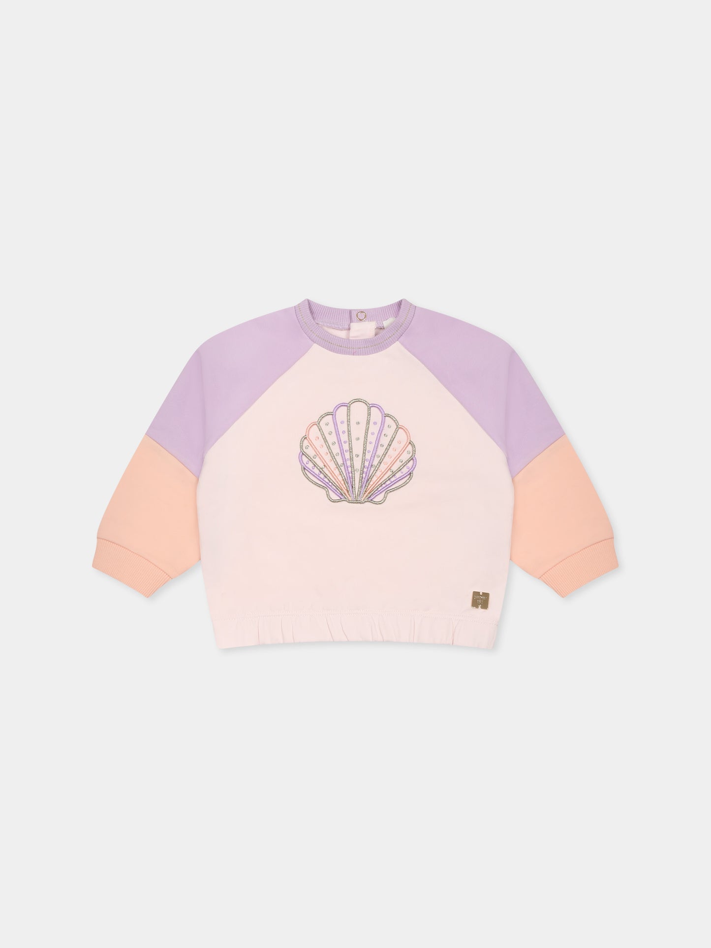 Felpa rosa per neonata con conchiglia,Carrement Beau,Y30110 Z41