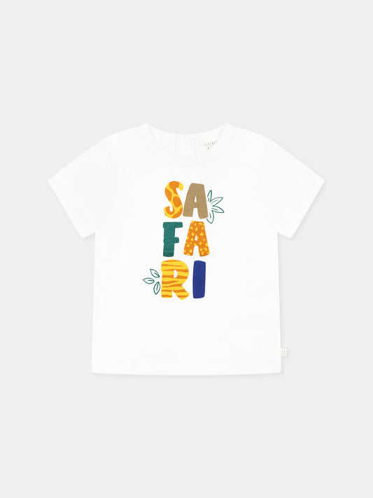 T-shirt bianca per neonato con scritta,Carrement Beau,Y30155 10P
