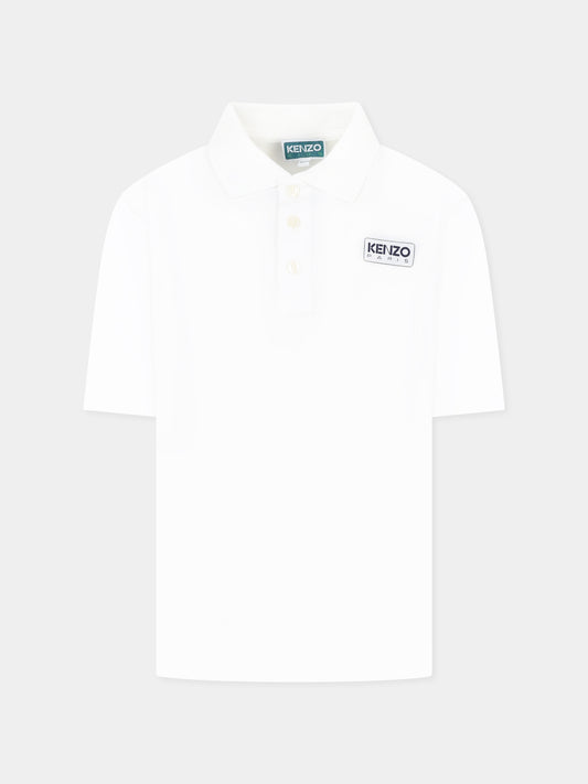 Polo avorio per bambino con logo,Kenzo Kids,K60302 12P