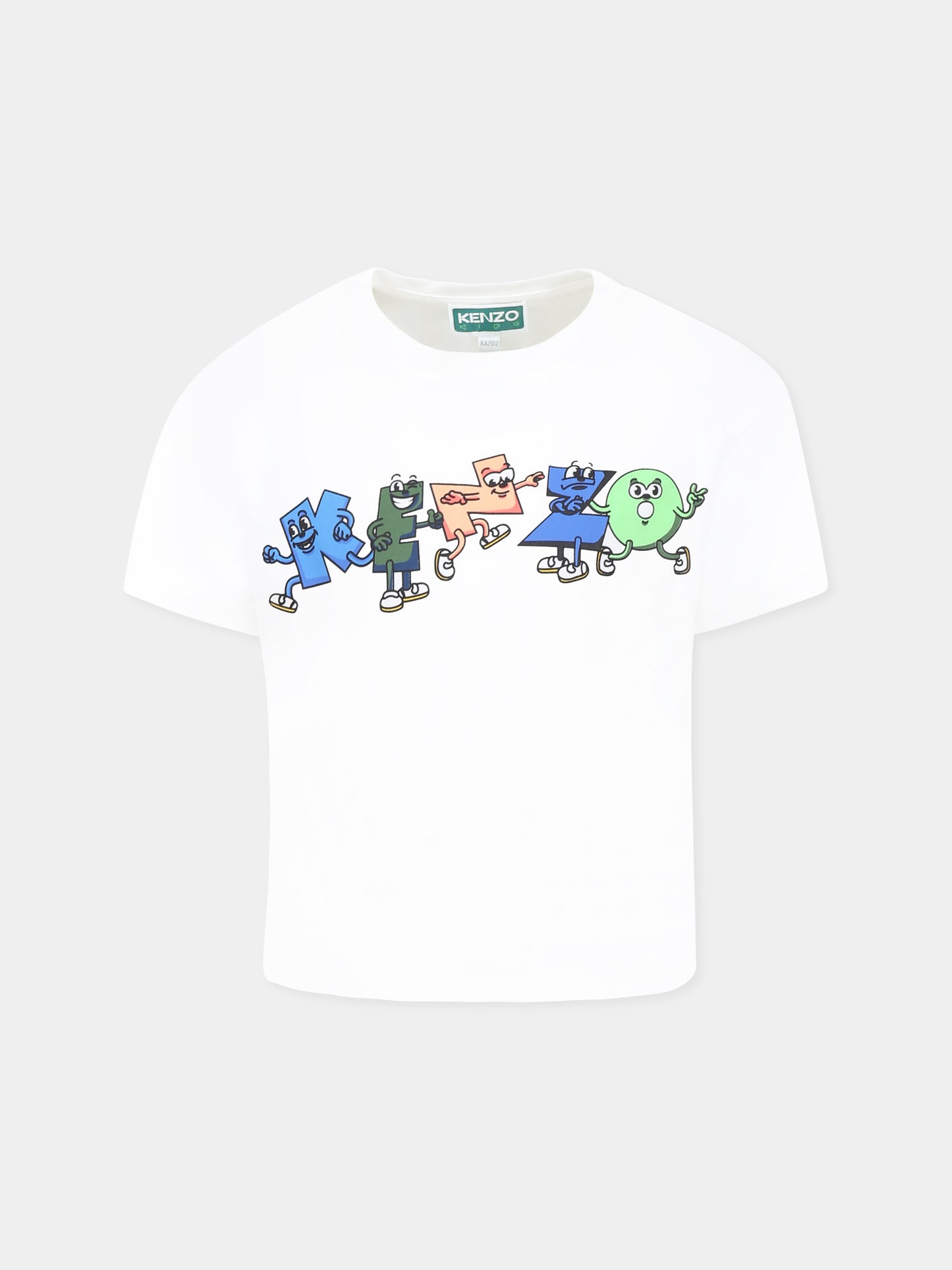 T-shirt avorio per bambino con logo,Kenzo Kids,K60348 12P