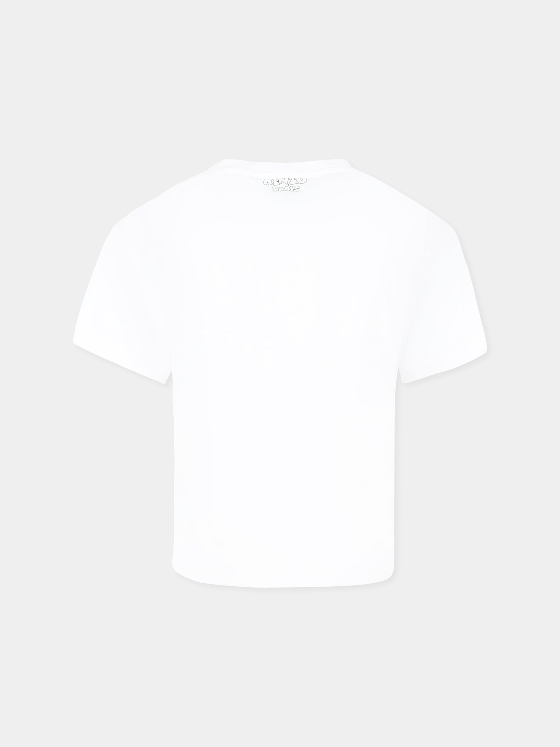 T-shirt avorio per bambino con logo,Kenzo Kids,K60348 12P