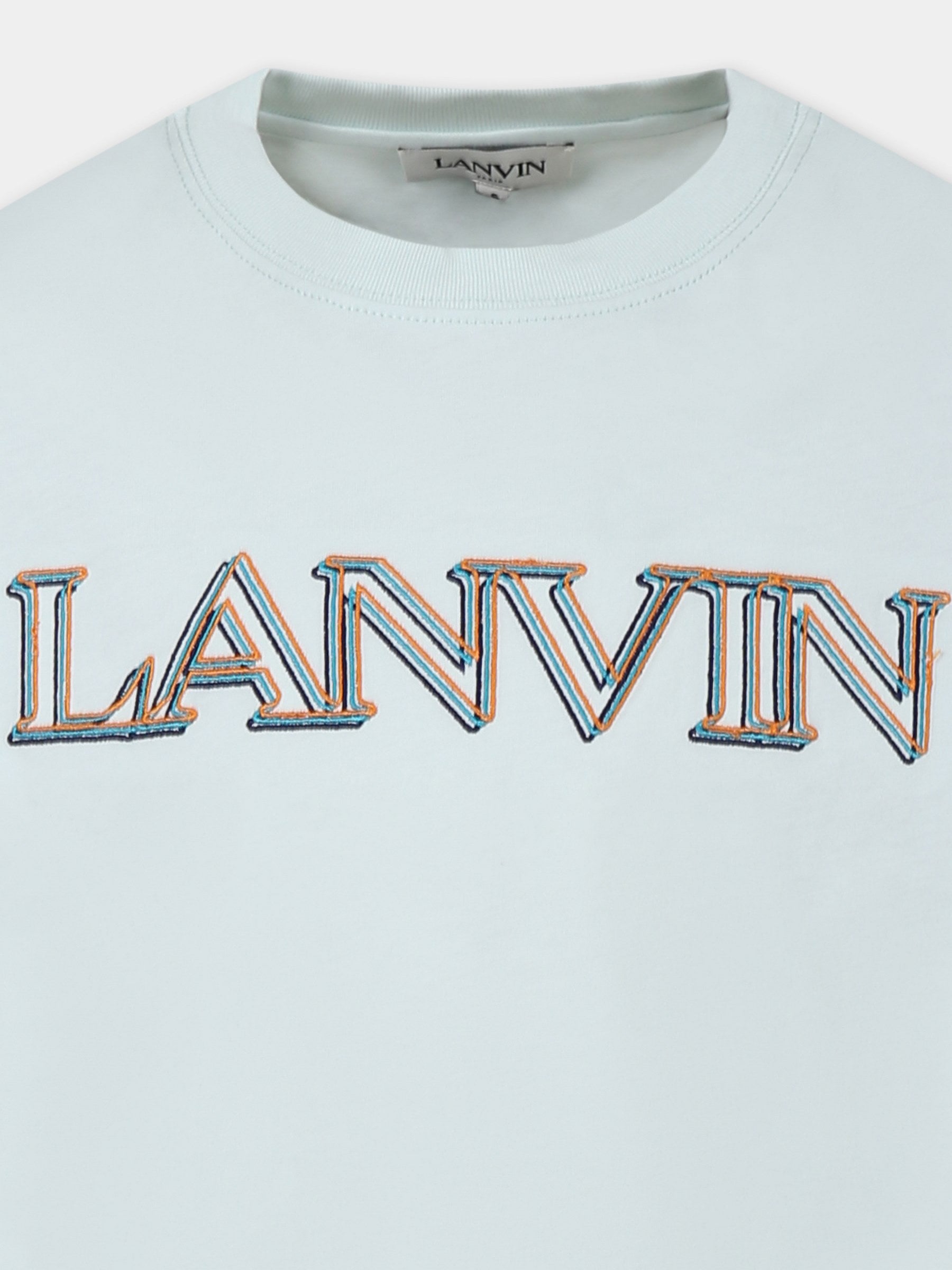 T-shirt verde per bambino con logo,Lanvin Petite,N30065 73B