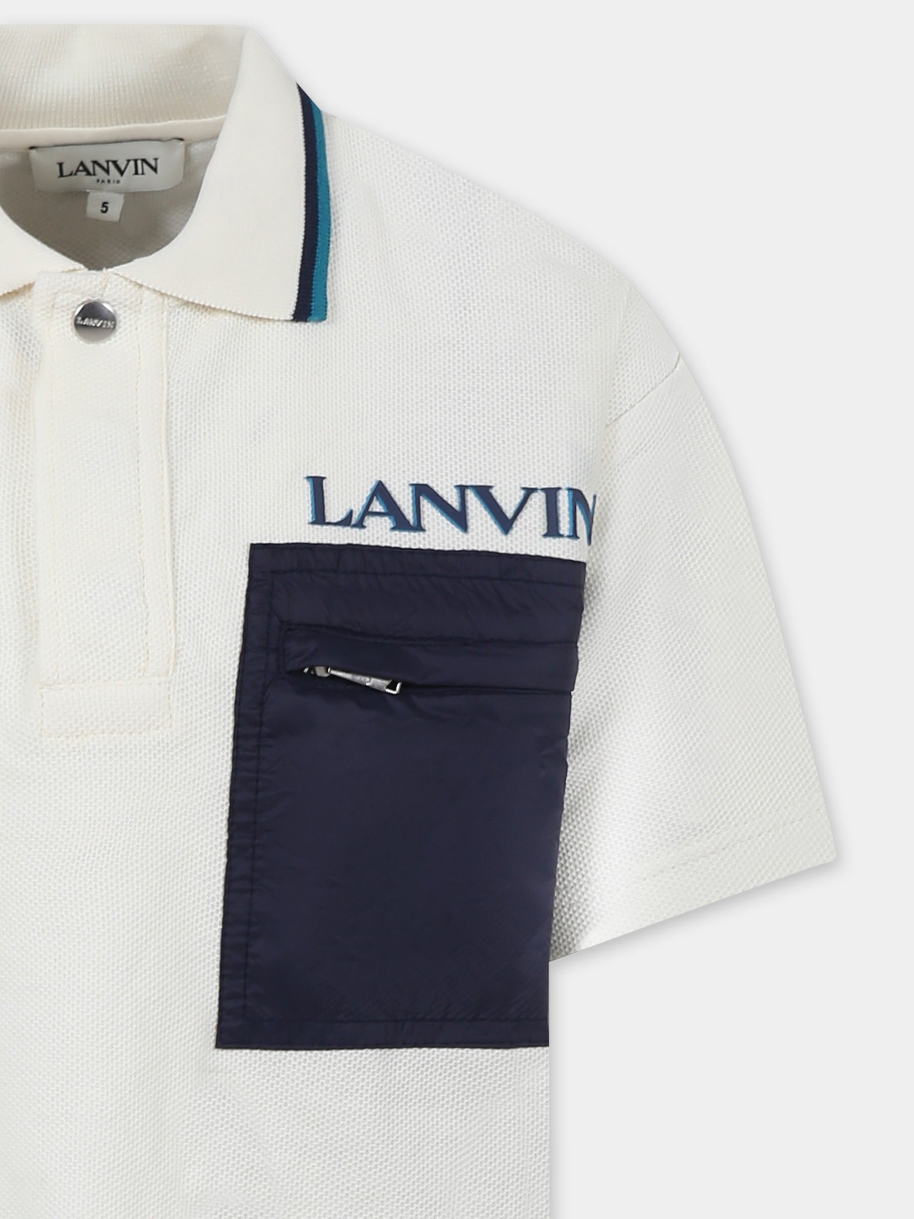 Polo gialla per bambino con logo,Lanvin Petite,N30073 519