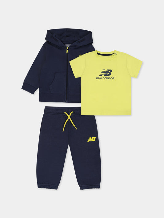 Completo blu per neonato con logo,New Balance,LAKB0096I NNY