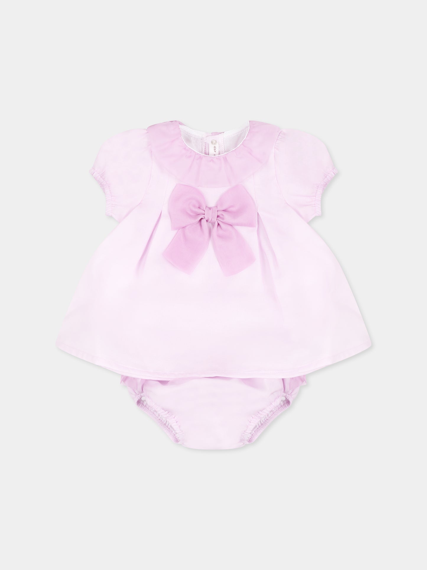 Completo lilla per neonata con fiocco