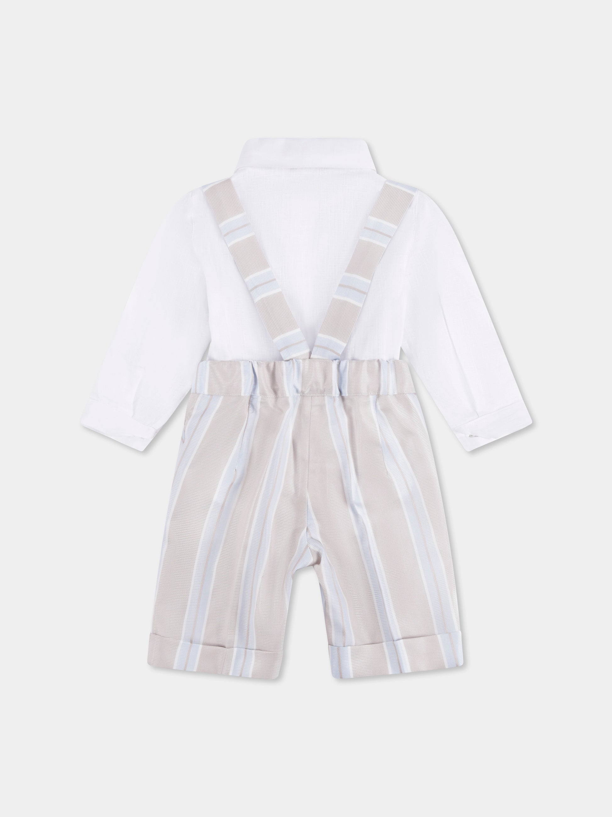 Completo beige per neonato con papillon,Mercadante 1939,M011 UNICO