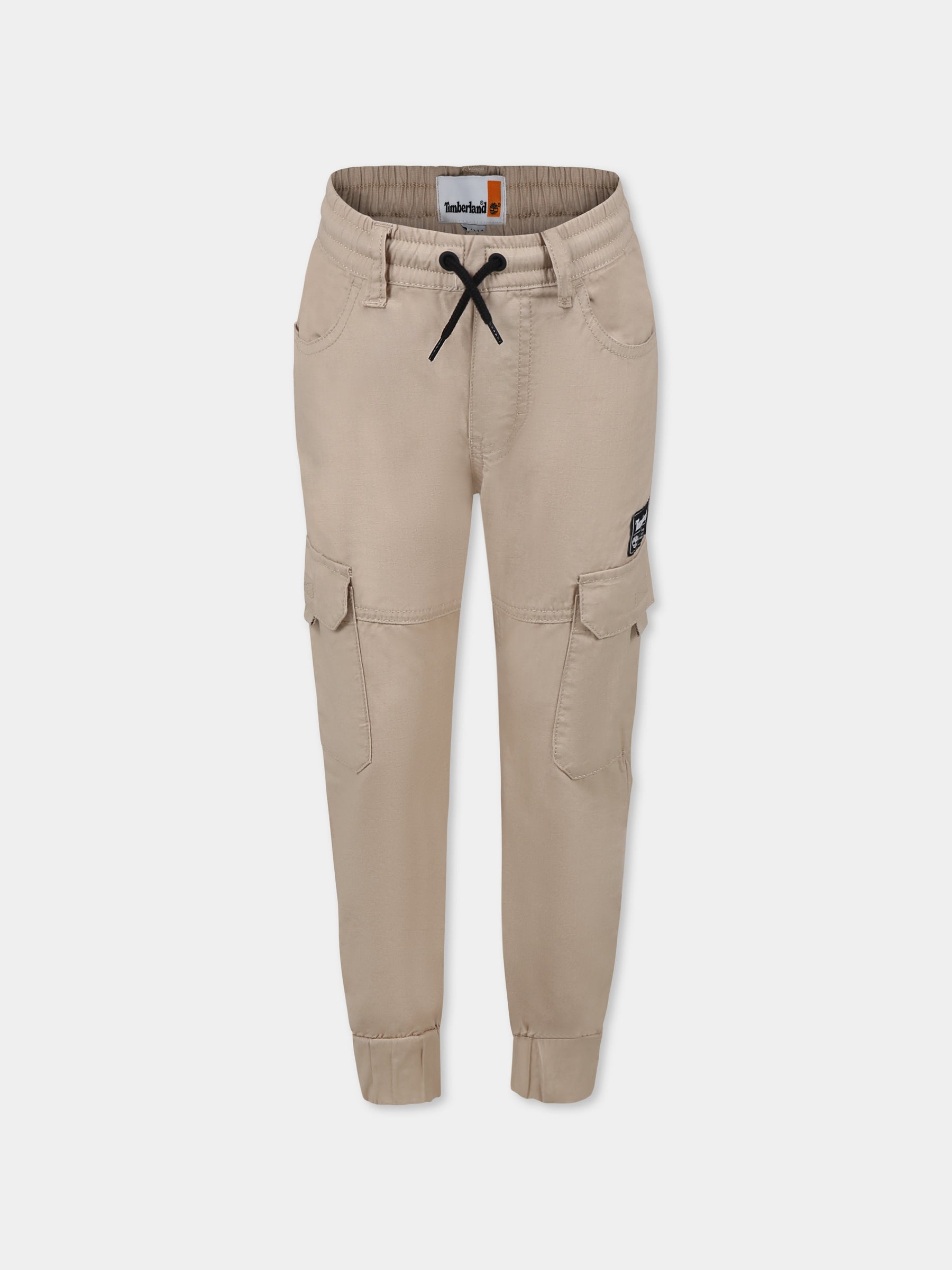 Pantaloni beige per bambino con logo,Timberland,T60053 252