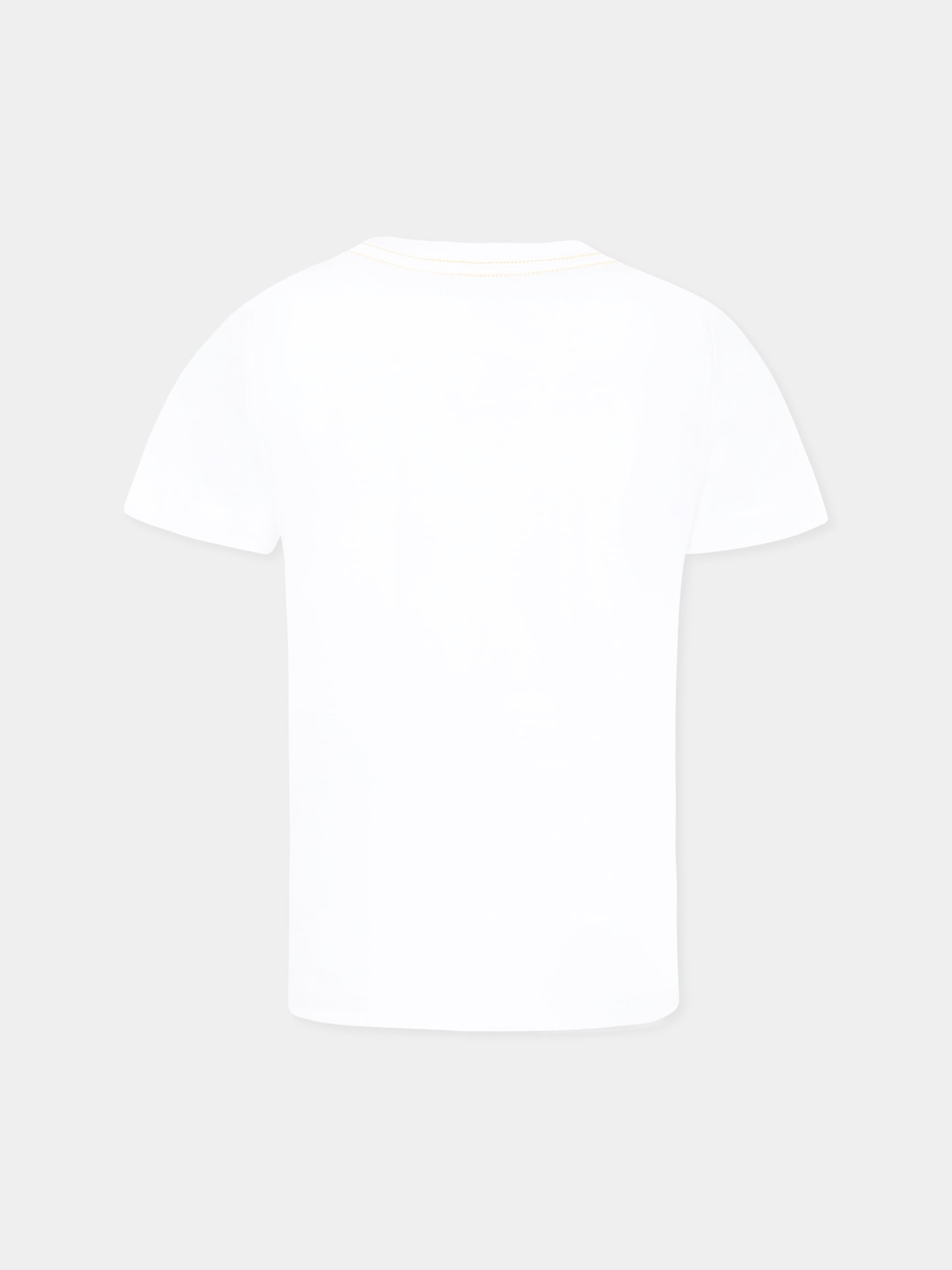 T-shirt bianca per bambino con logo e stampa,Timberland,T60092 10P