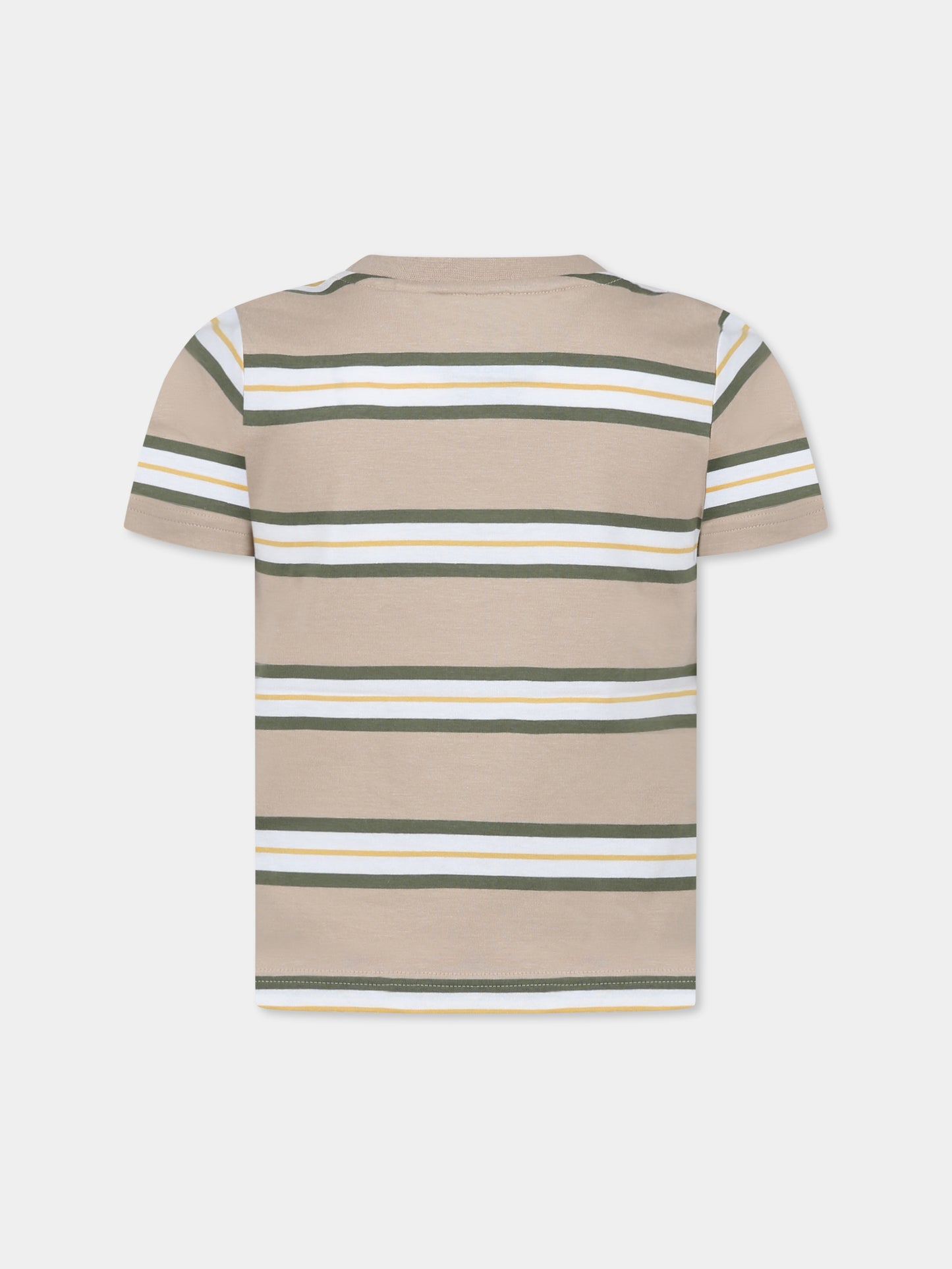 T-shirt beige per bambino con logo,Timberland,T60096 252