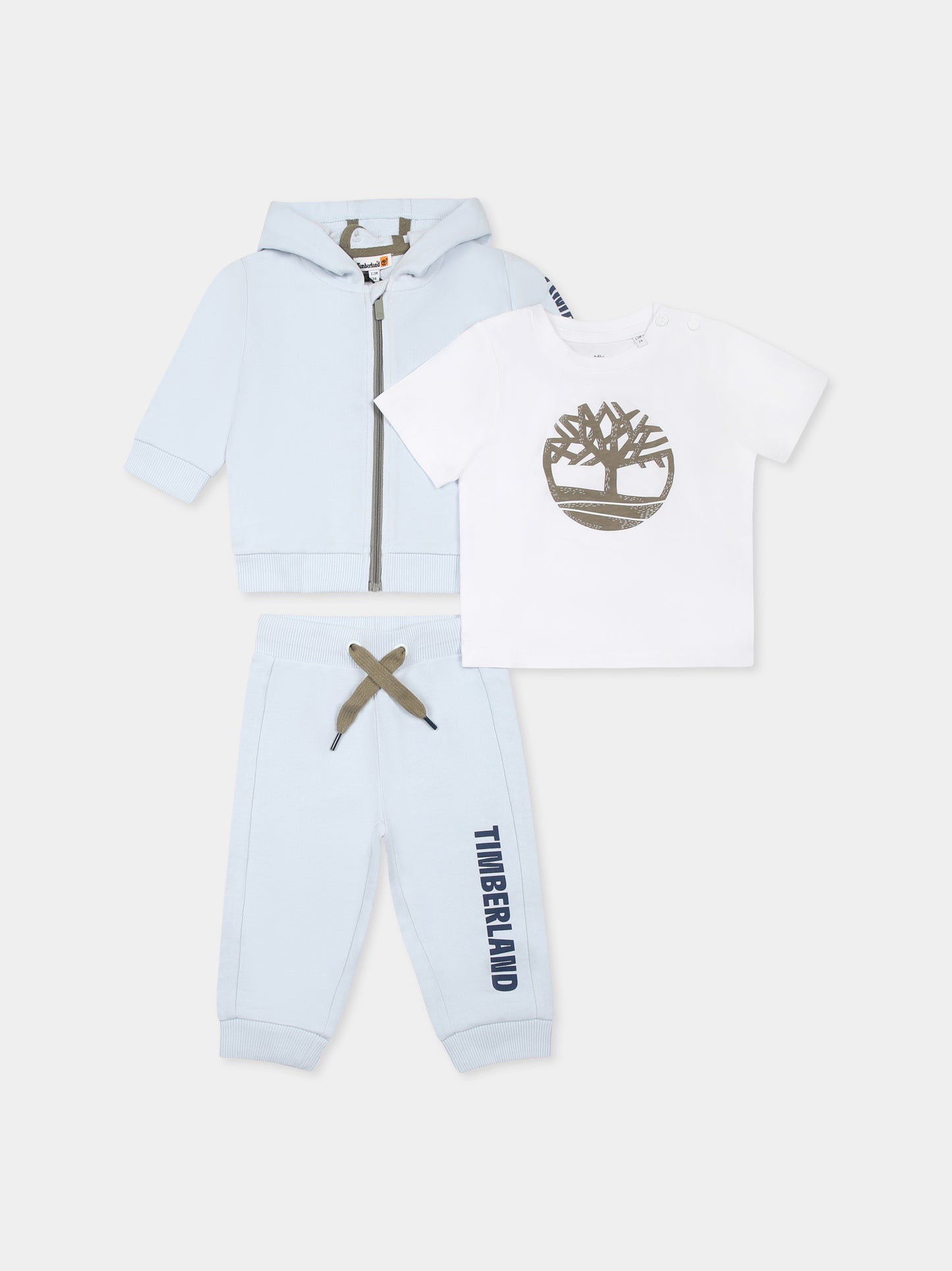 Completo celeste per neonato con logo
