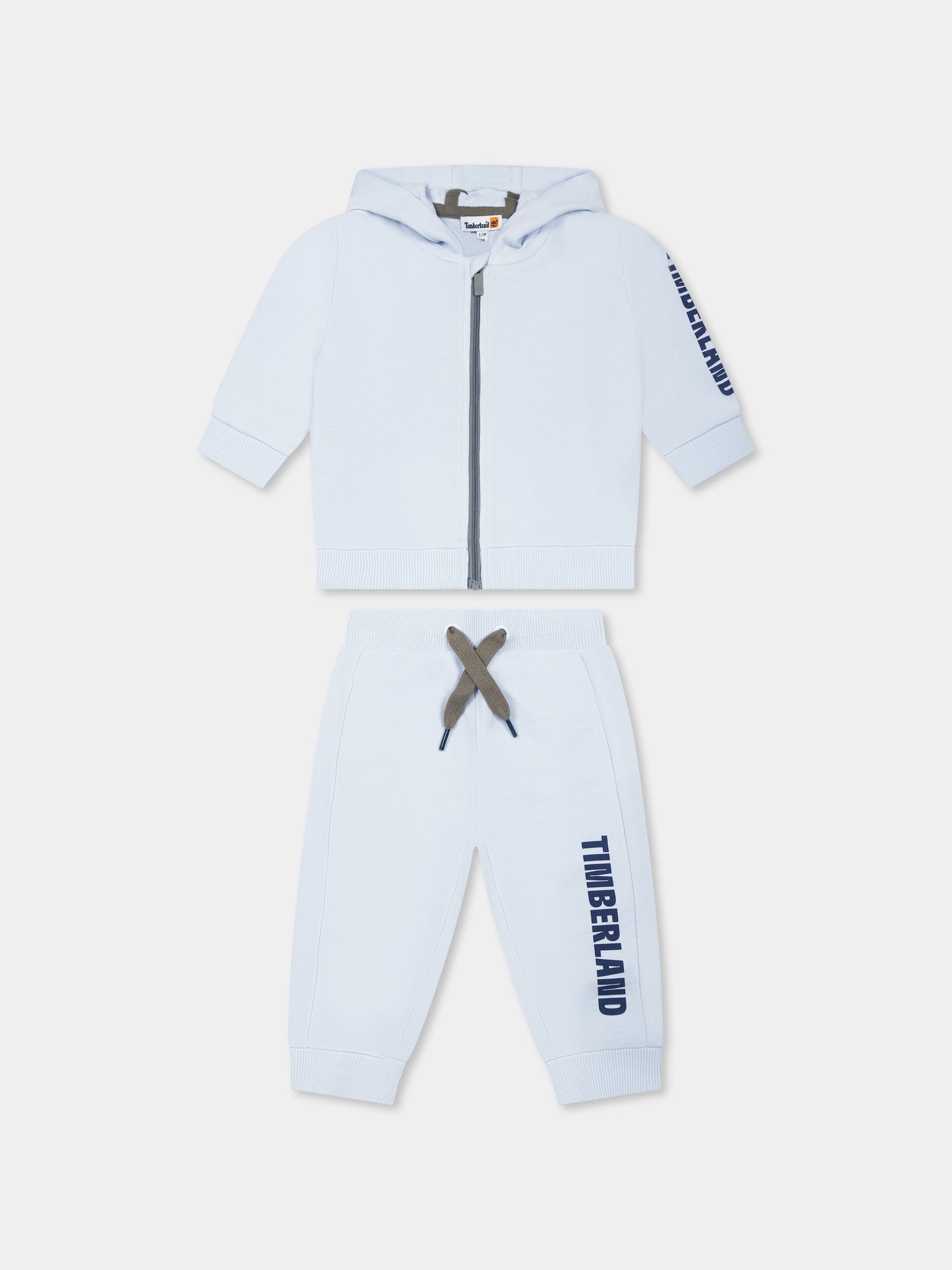 Completo celeste per neonato con logo