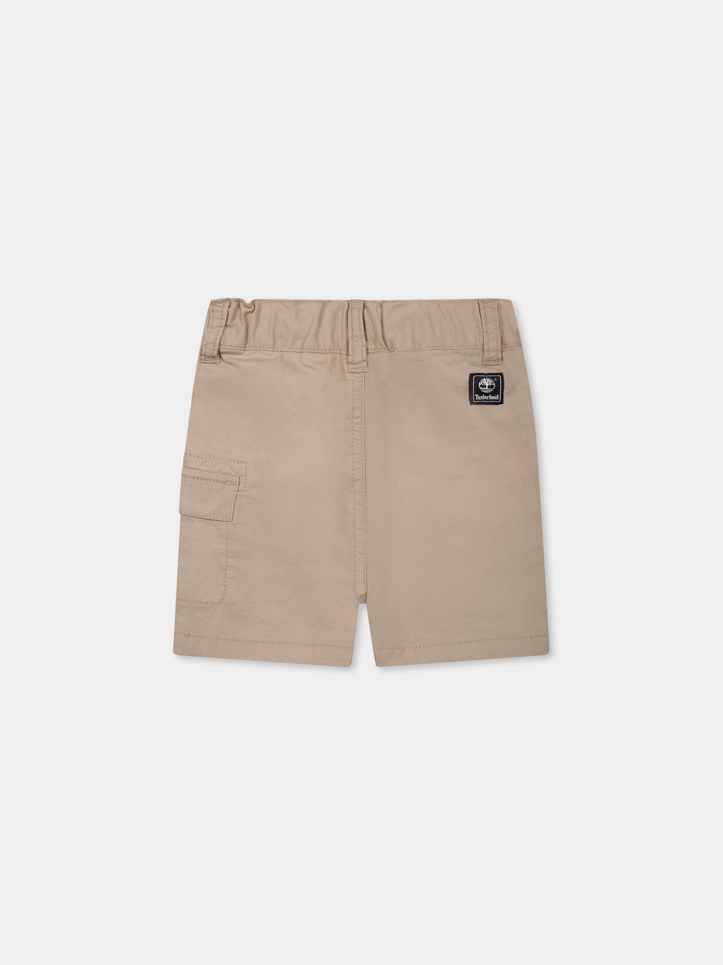 Shorts beige per neonato con logo,Timberland,T60125 252