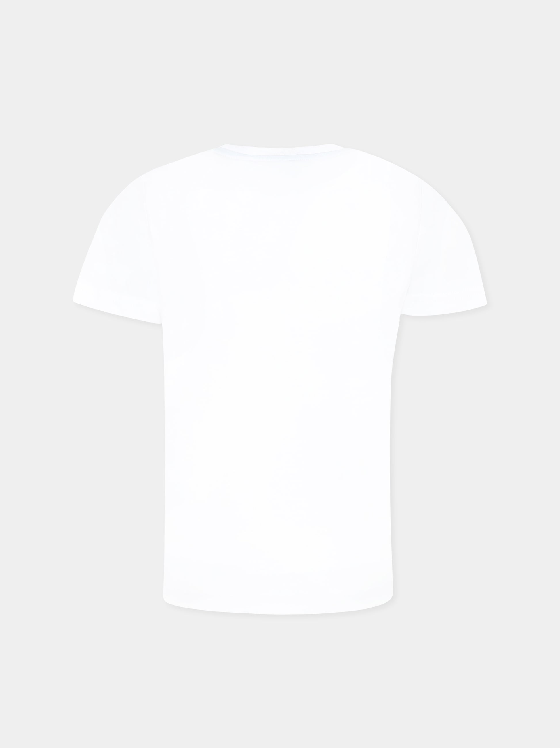 T-shirt bianca per bambino con logo e stampa,Timberland,T60142 10P