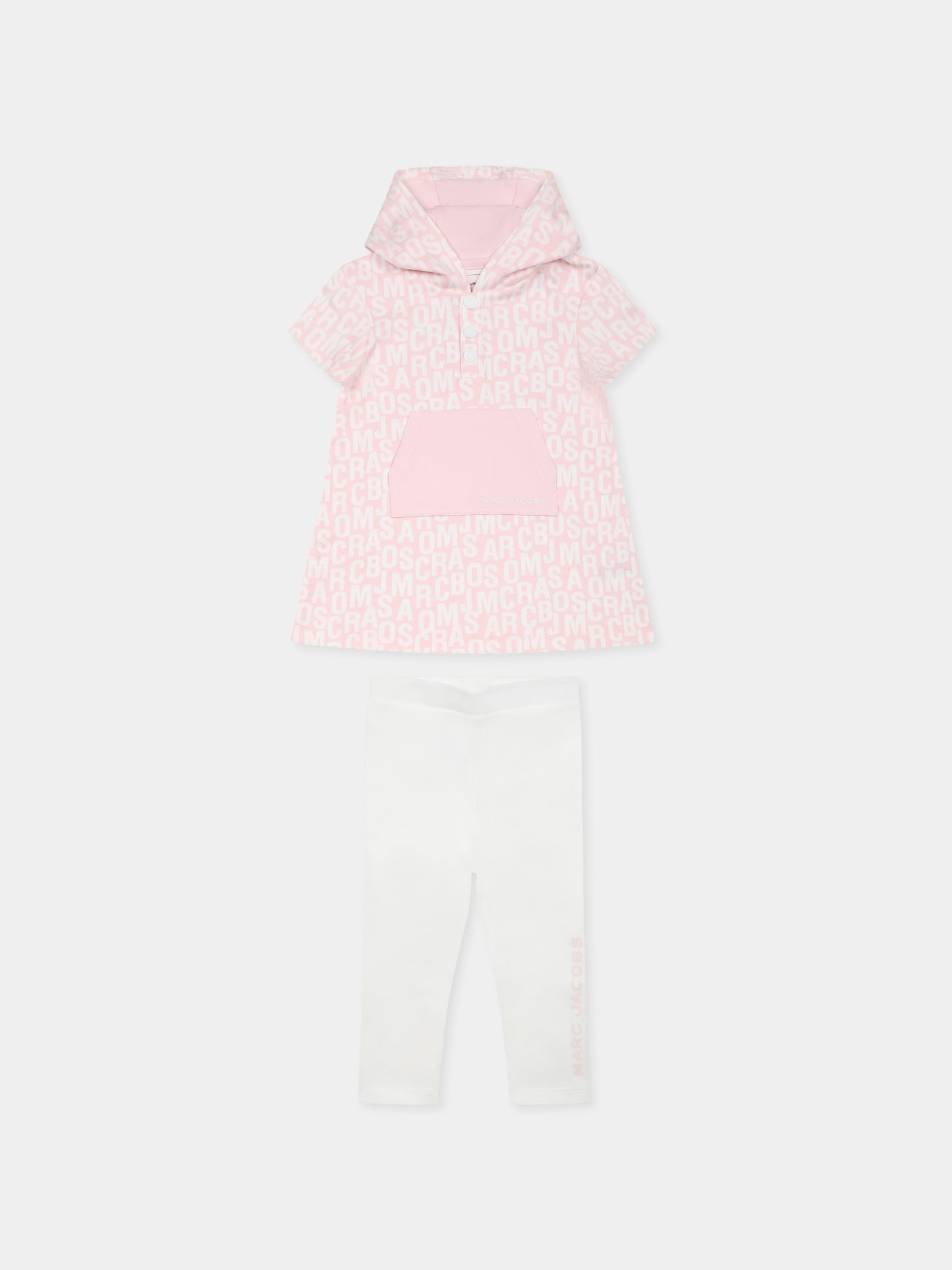 Completo rosa per neonata con logo all over,Marc Jacobs,W60156 475