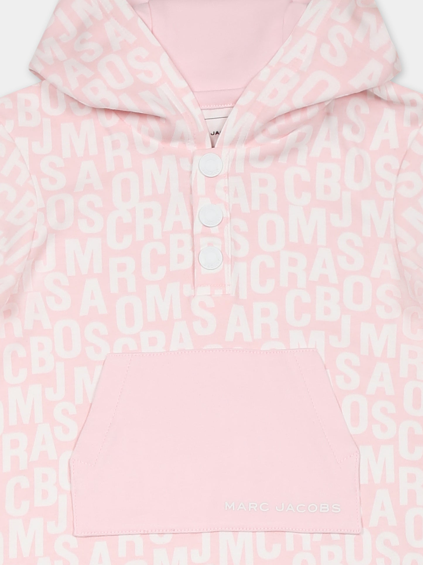 Completo rosa per neonata con logo all over