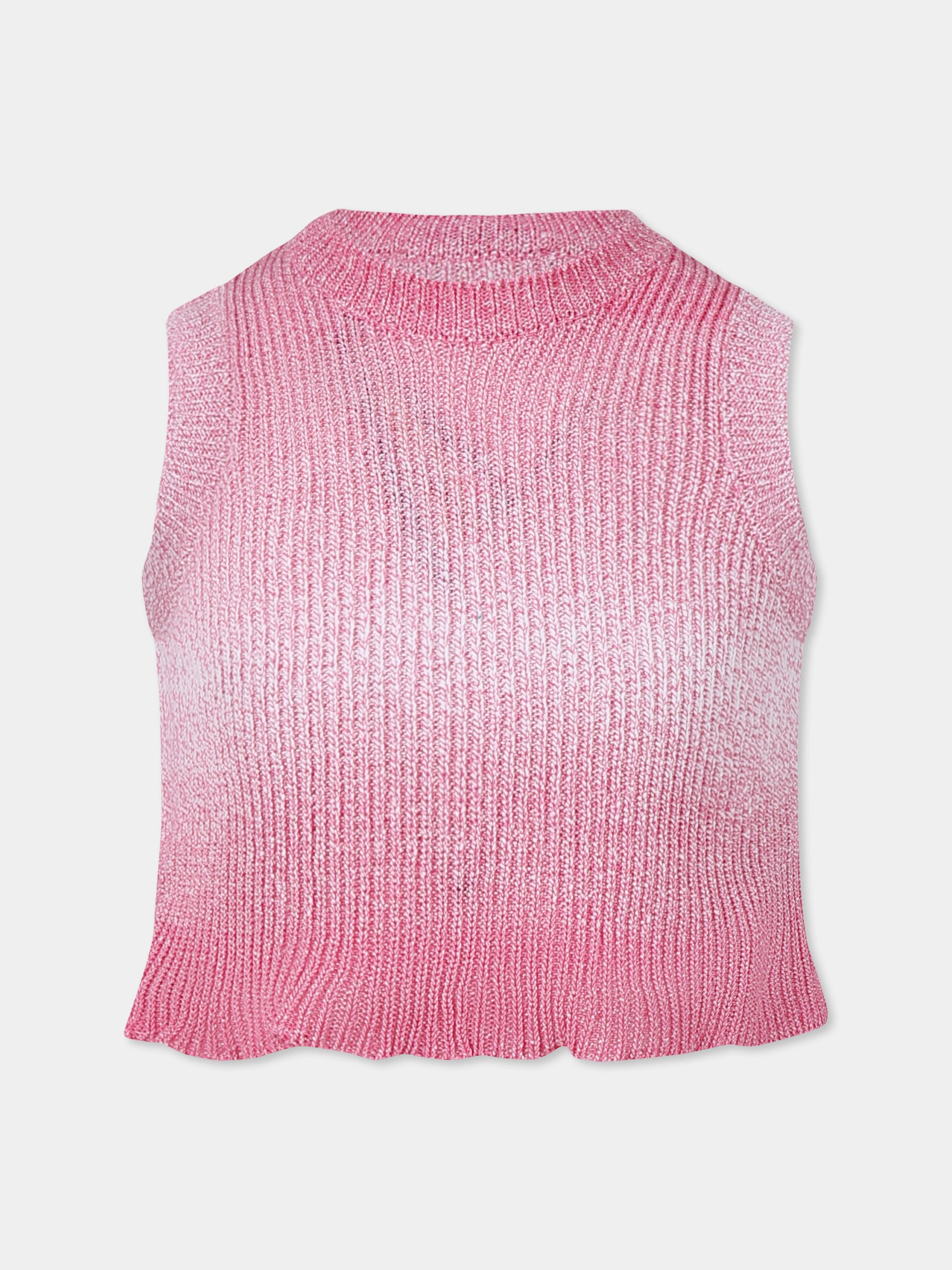 Canotta rosa per bambina con logo,Msgm Kids,S5MSJGTA086 MS003