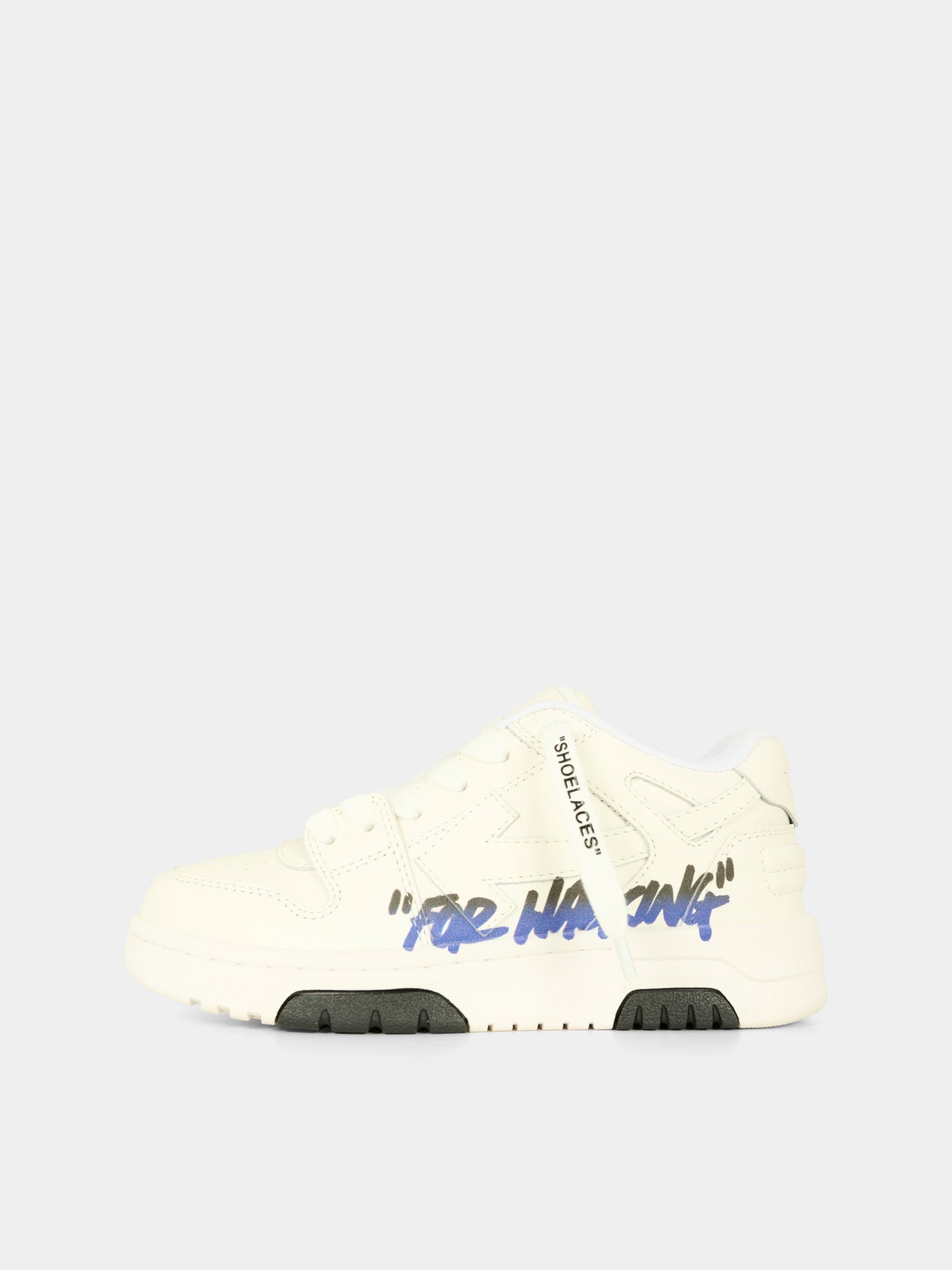 Sneakers Out of Office bianche per bambino con freccia,Off White,OBIA011F25LEA0020149
