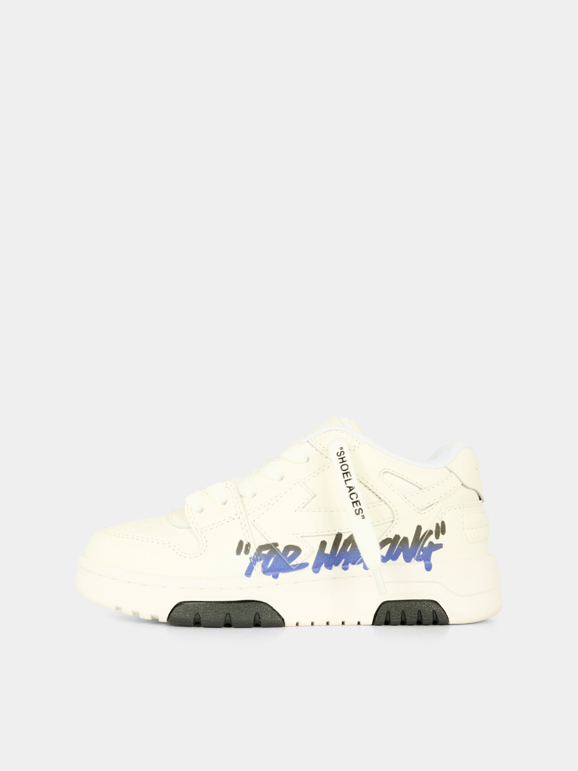 Sneakers Out of Office bianche per bambino con freccia,Off White,OBIA011F25LEA0020149