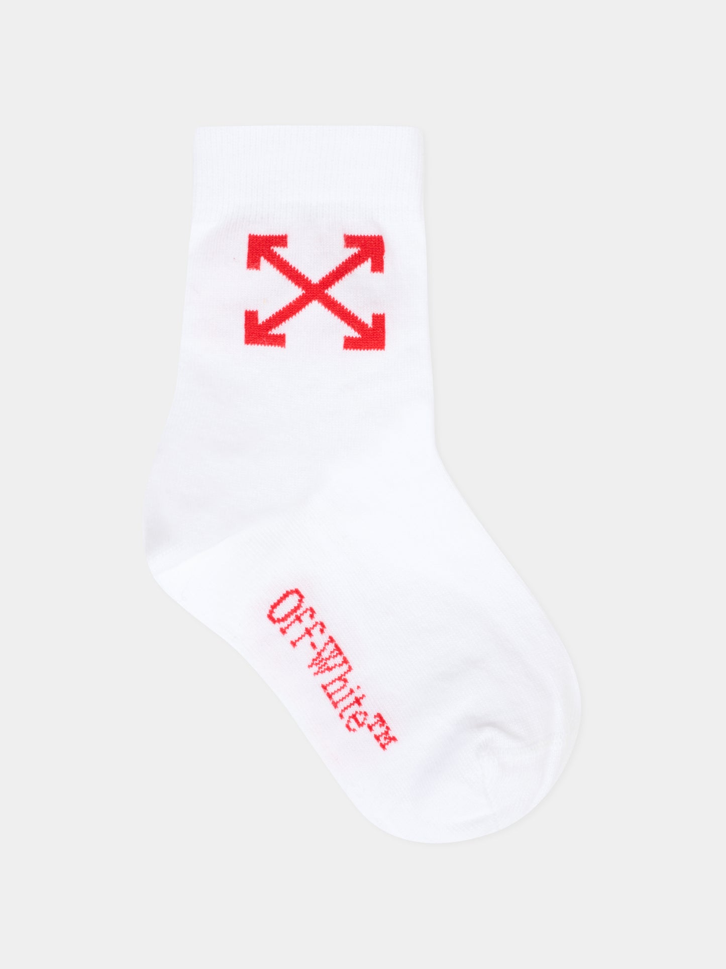 Calze bianche per bambini con frecce rosse,Off White,OBRA004F25KNI0010125