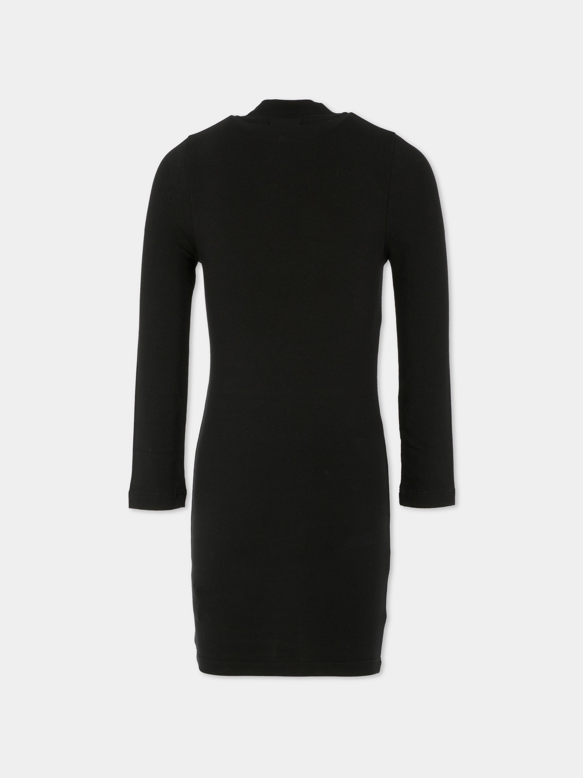 Vestito nero per bambina con logo,Off White,OGDH003F25JER0011001