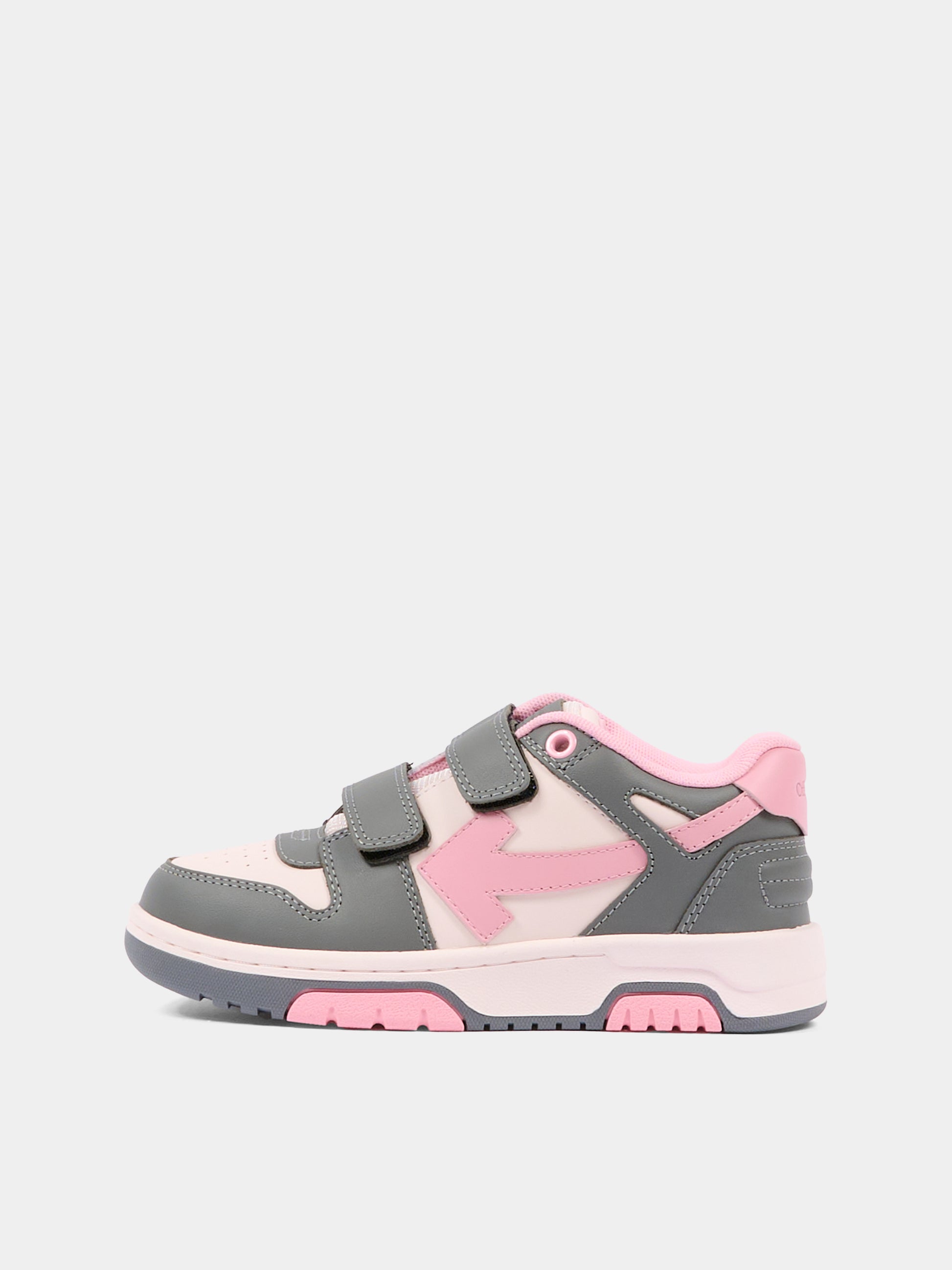 Sneakers  Out of Office grigie per bambina con freccia,Off White,OGIA005F25LEA0013083