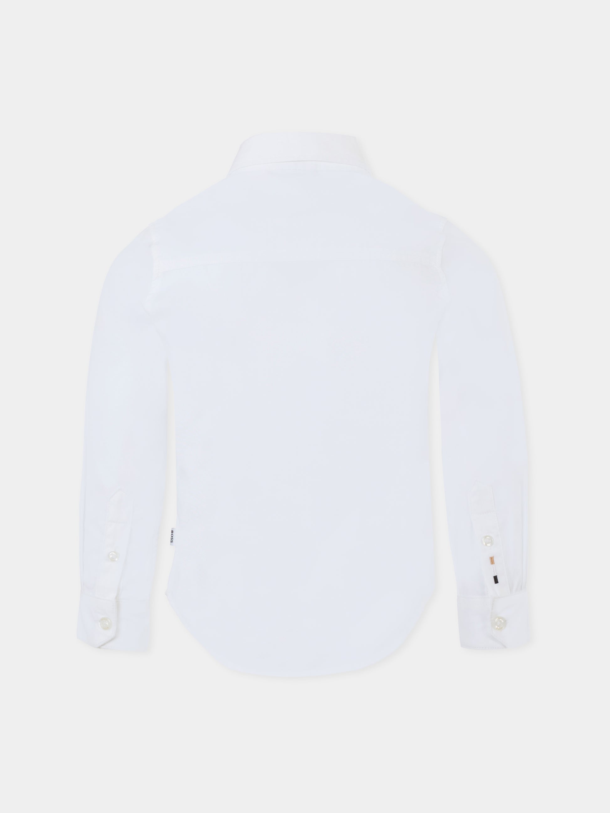 Camicia bianca per bambino con logo nero,Boss,J52675 N50