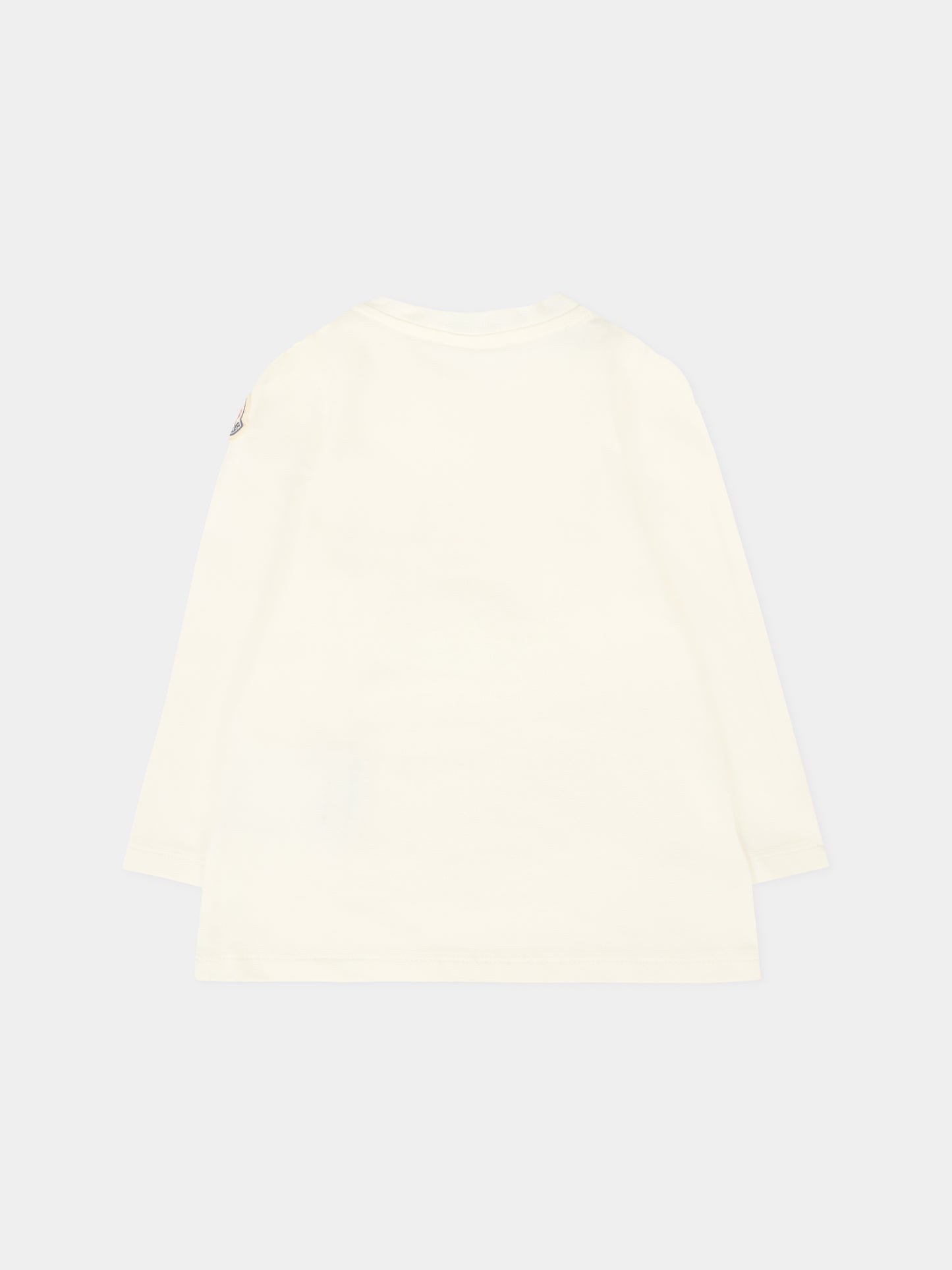 T-shirt avorio per neonata con logo,Moncler Kids,K2951 8D00006 89AUM 034