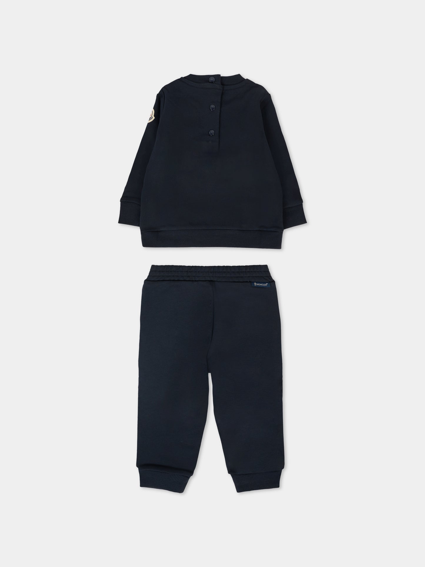 Completo blu per neonato con orsetto,Moncler Kids,K2951 8M00008 89AM3 778