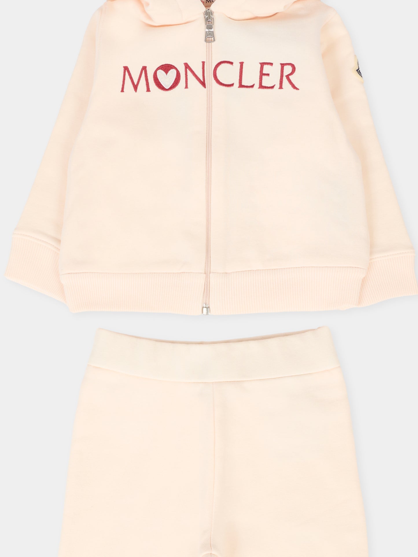 Completo rosa per neonata con logo,Moncler Kids,K2951 8M00010 89A23 529