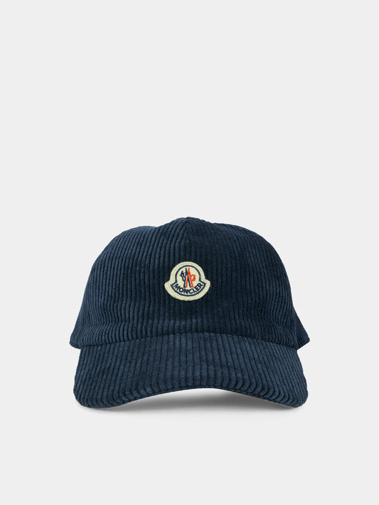 Cappello blu per bambino con logo,Moncler Kids,K2954 3B00023 5964B 744