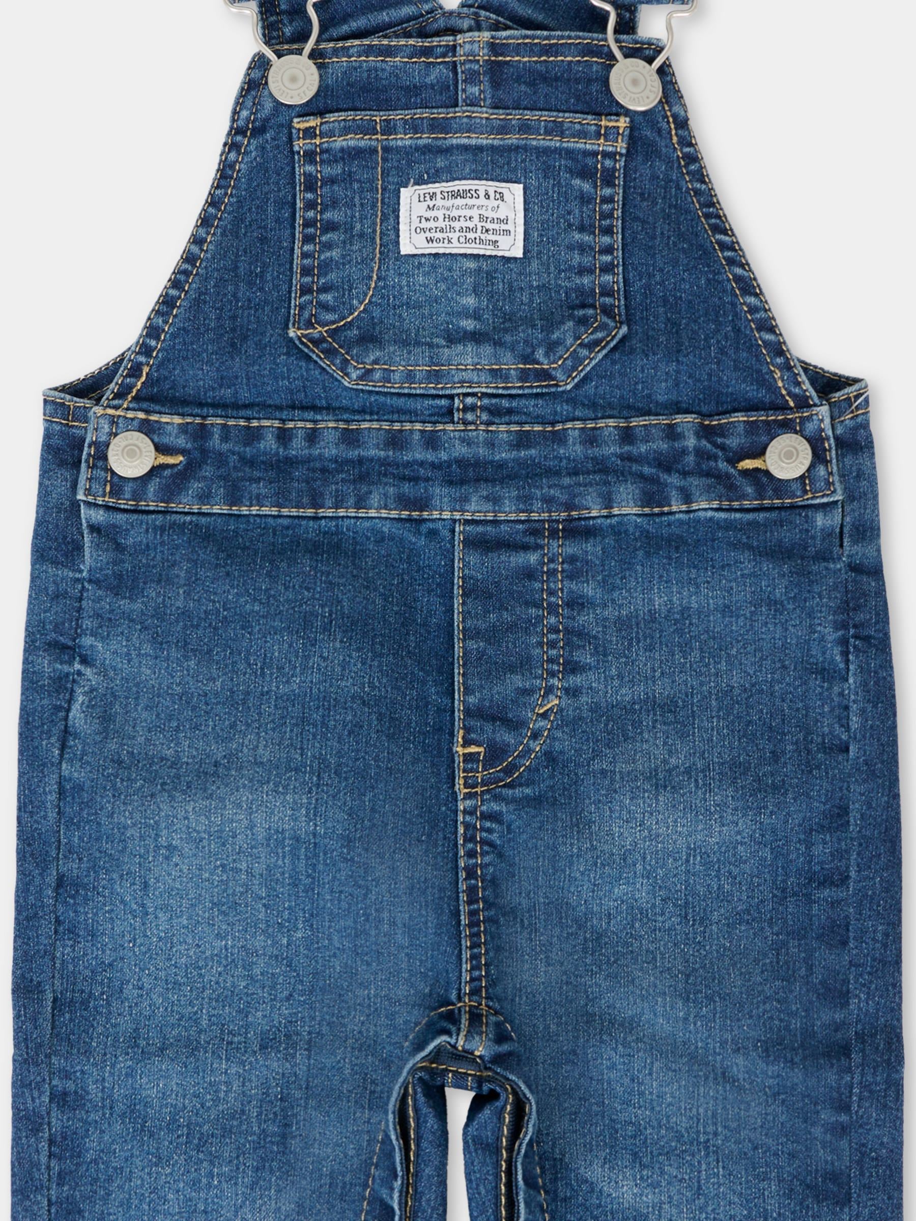 Salopette denim per neonati con patch logo,Levi's Kids,6ED533 MFW