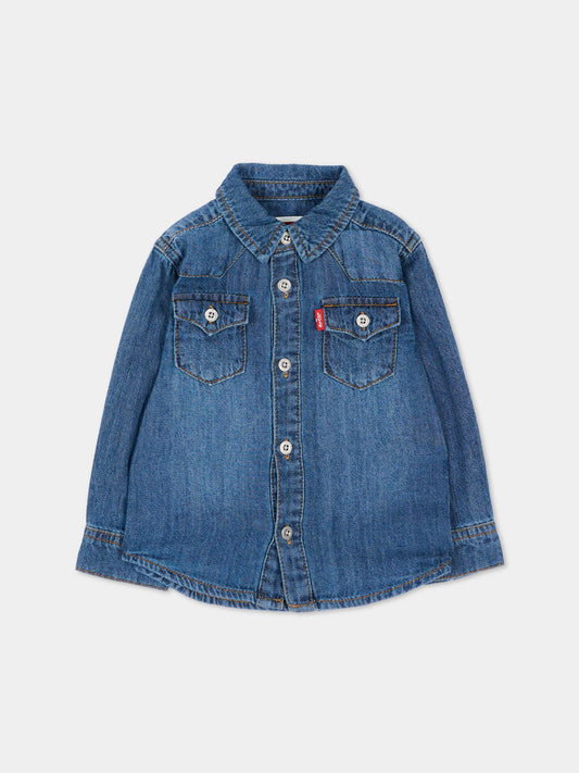 Camicia a manica lunga denim per neonati,Levi's Kids,6EM335 MDK
