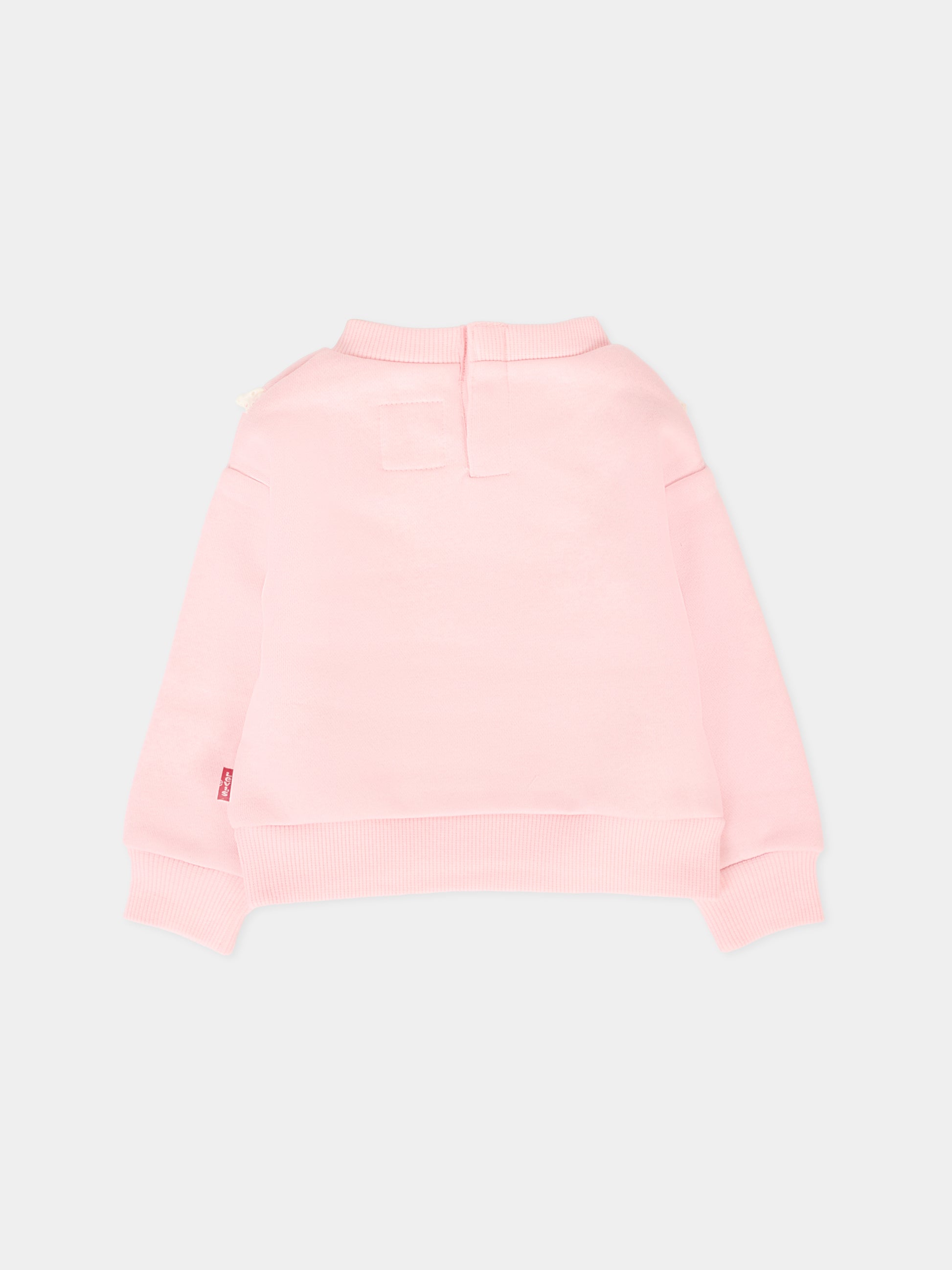 Felpa rosa per neonata con logo,Levi's Kids,1EN575 AGJ