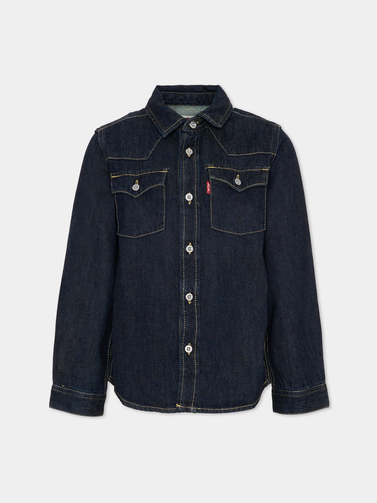 Camicia blu in denim per bambino,Levi's Kids,EL534 DAK
