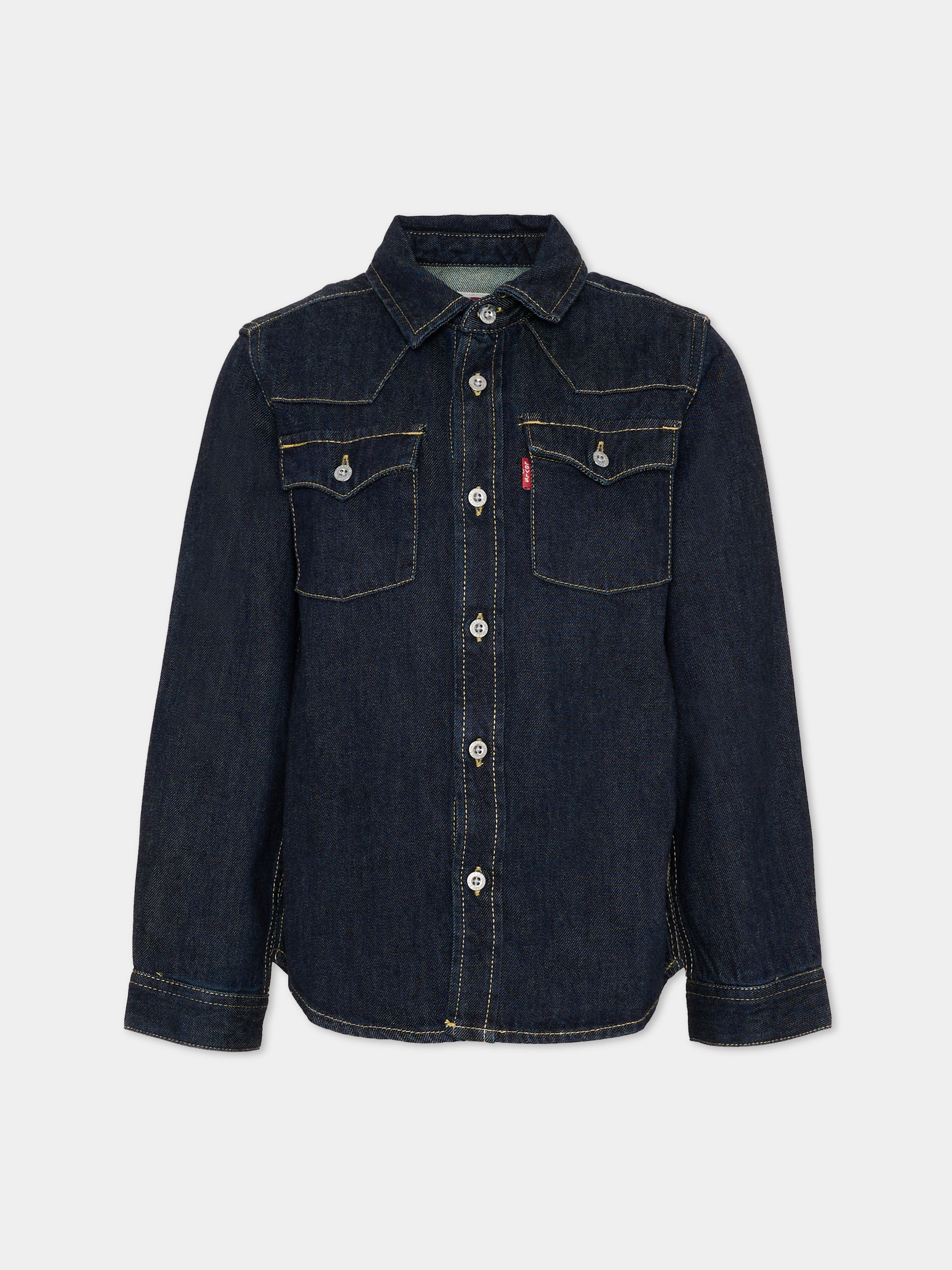 Camicia blu in denim per bambino,Levi's Kids,EL534 DAK