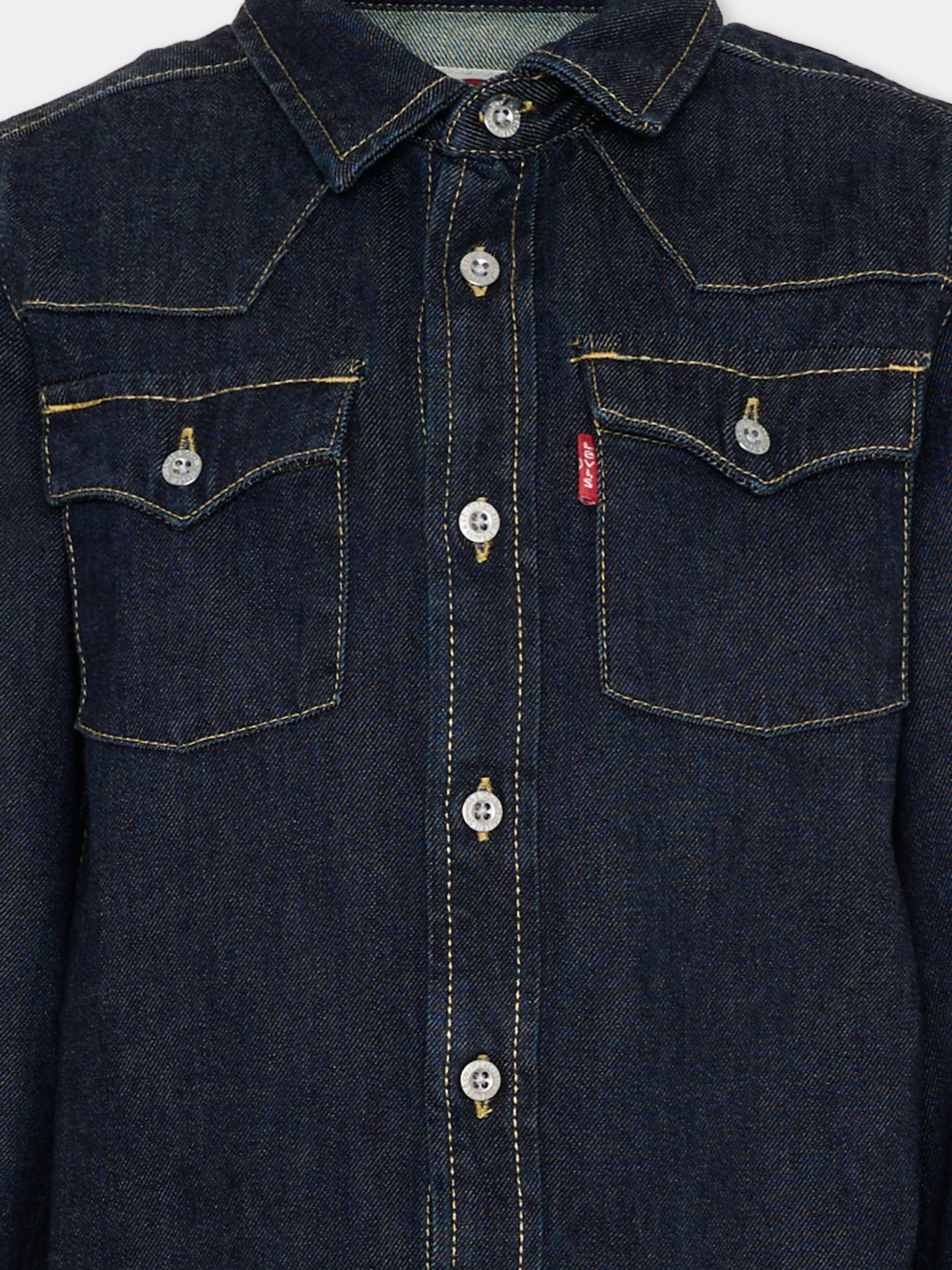 Camicia blu in denim per bambino,Levi's Kids,EL534 DAK