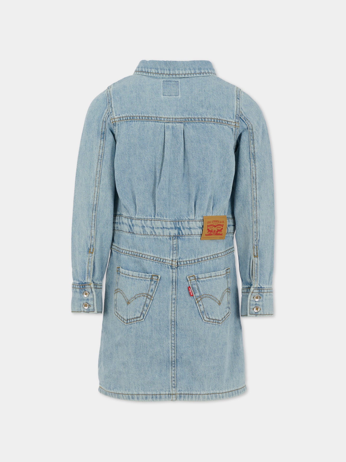 Vestito azzurro per bambina con logo,Levi's Kids,EN476 LC3