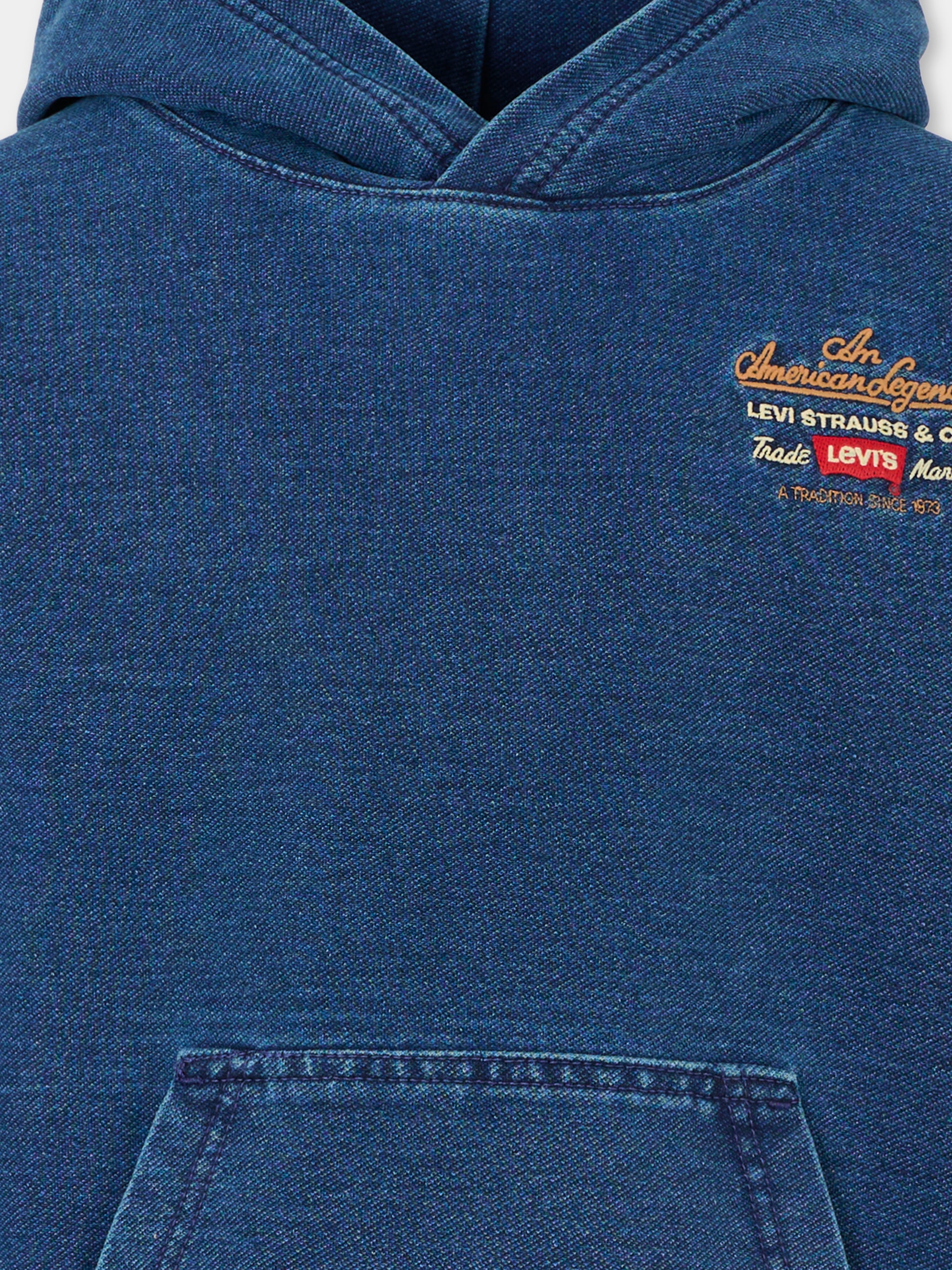 Felpa blu per bambino con logo ricamato,Levi's Kids,EN746 MH1
