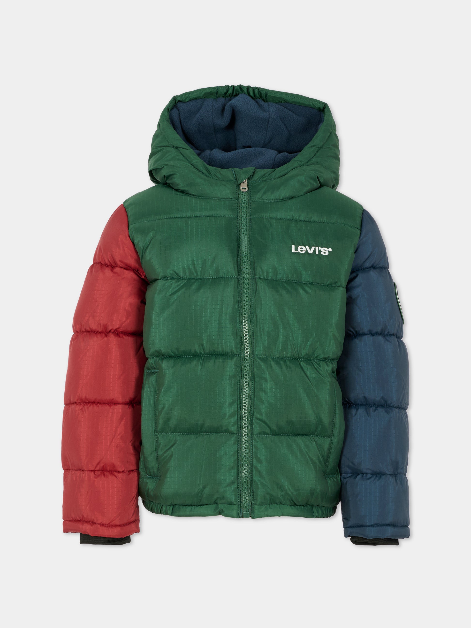 Piumino verde per bambino con logo,Levi's Kids,EH924 F7R