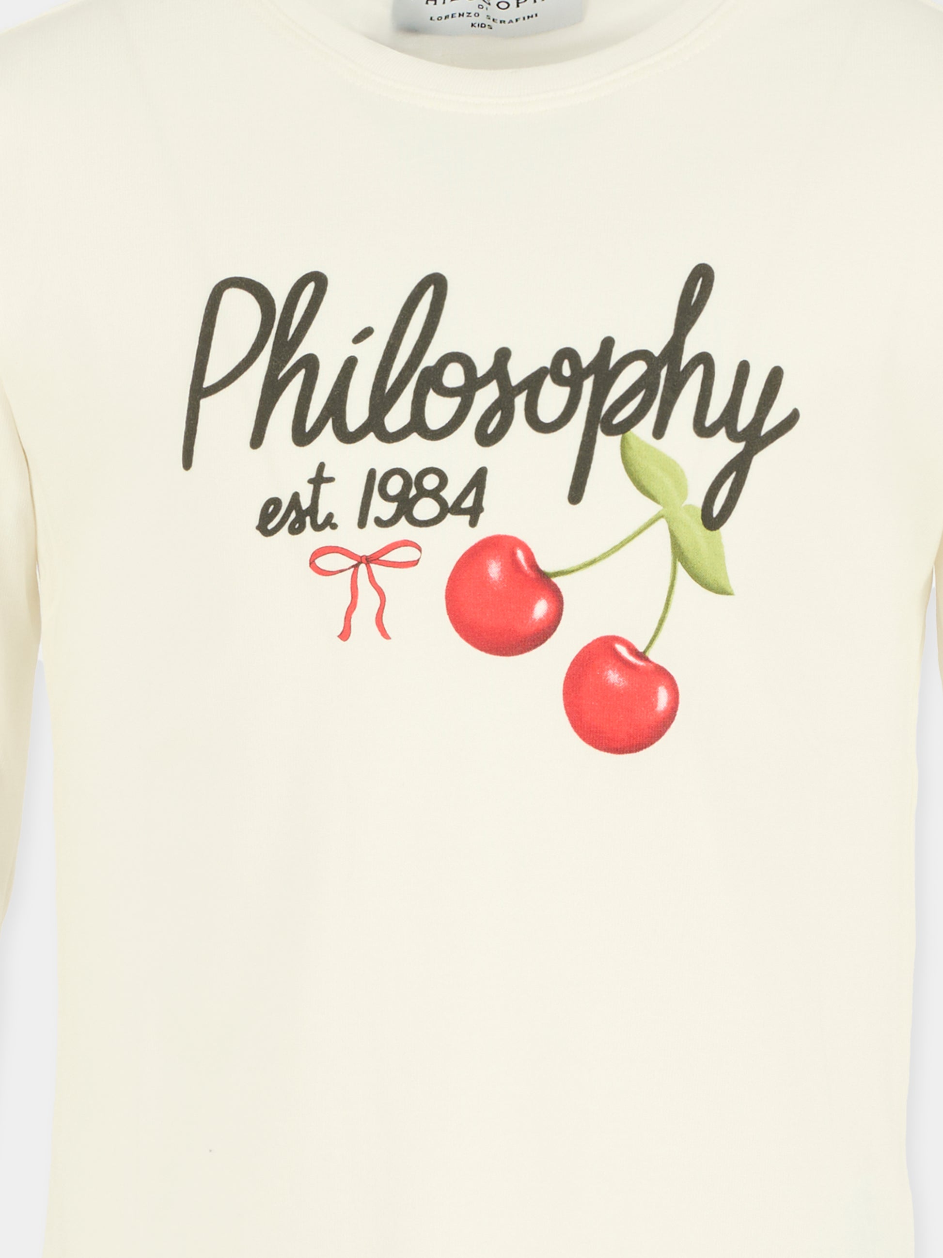 T-shirt bianca per bambina con ciliegie,Philosophy,I1F605 - 6202 - P001