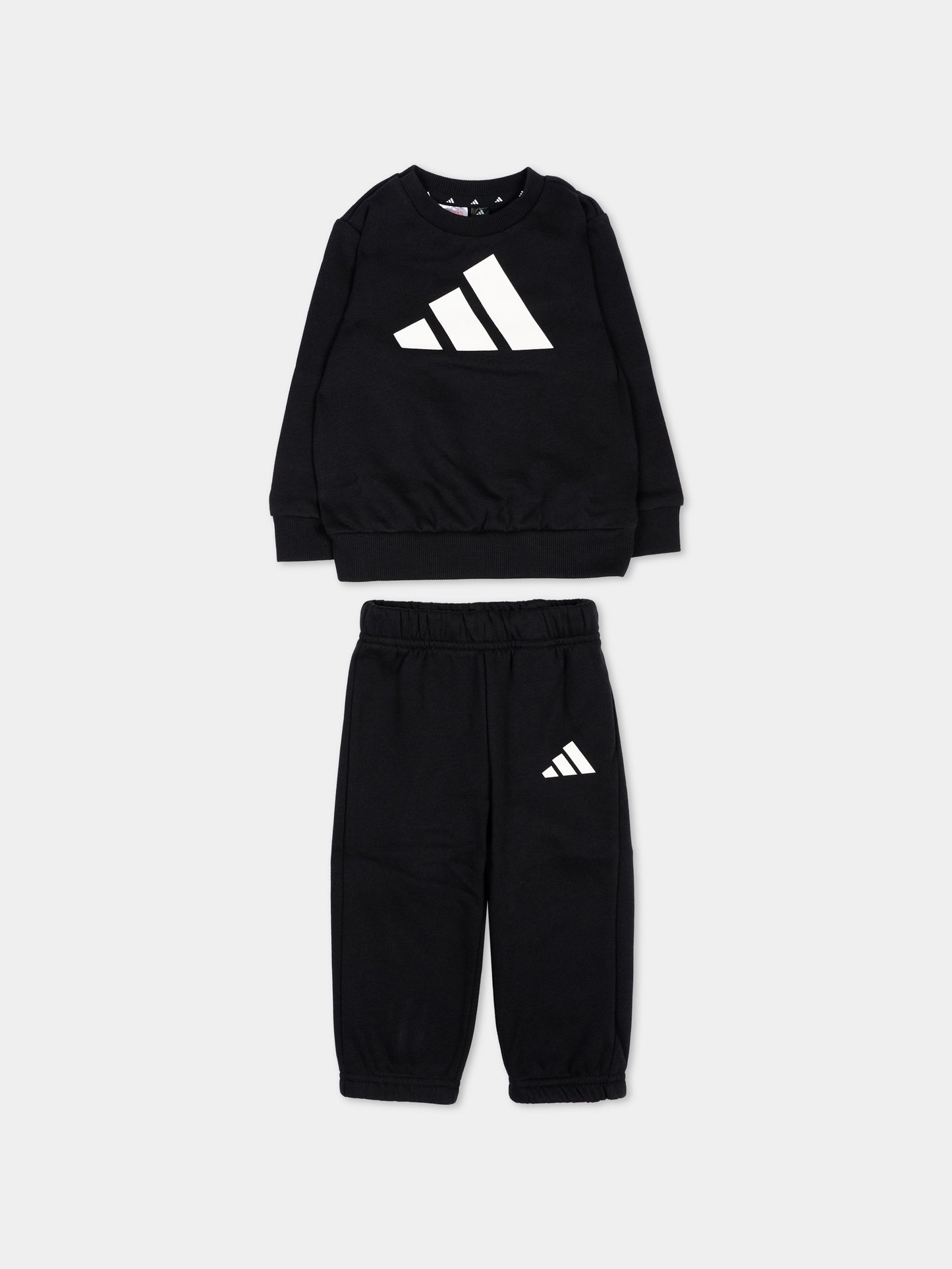 Completo sportivo nero per neonati con logo,Adidas,JC9642