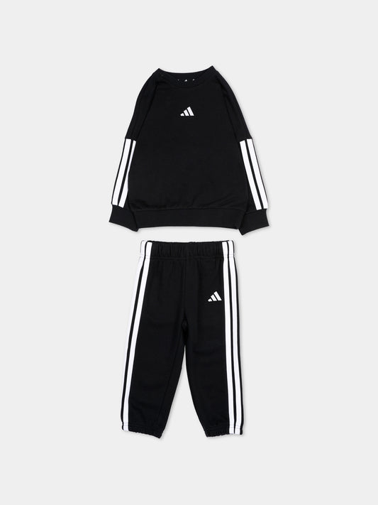 Completo sportivo nero per neonati con logo,Adidas,JD6481