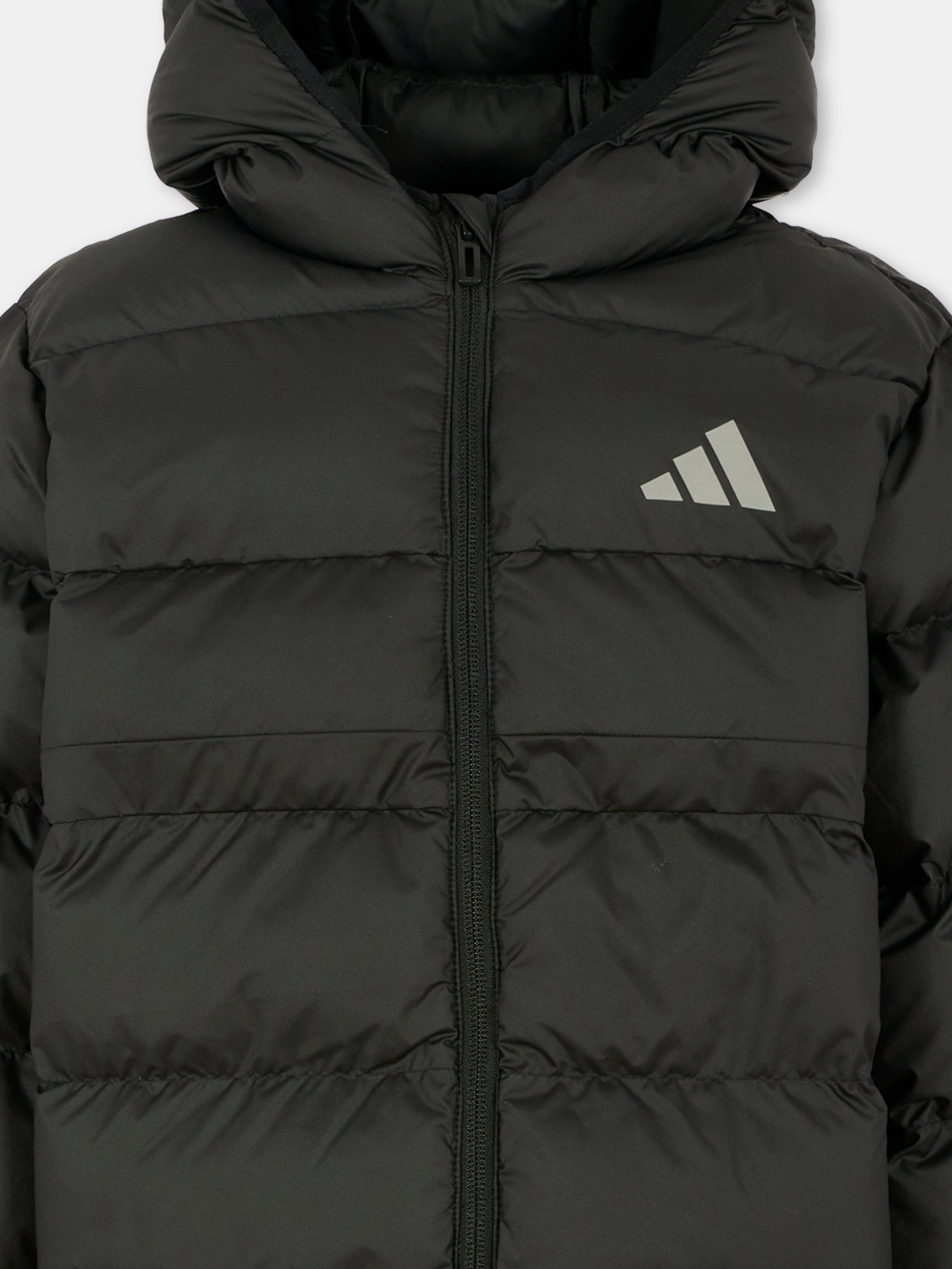 Piumino nero per bambini con logo,Adidas,JL7430