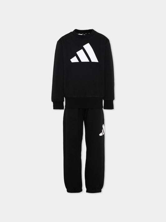 Completo sportivo lungo nero per bambino,Adidas,JW2438