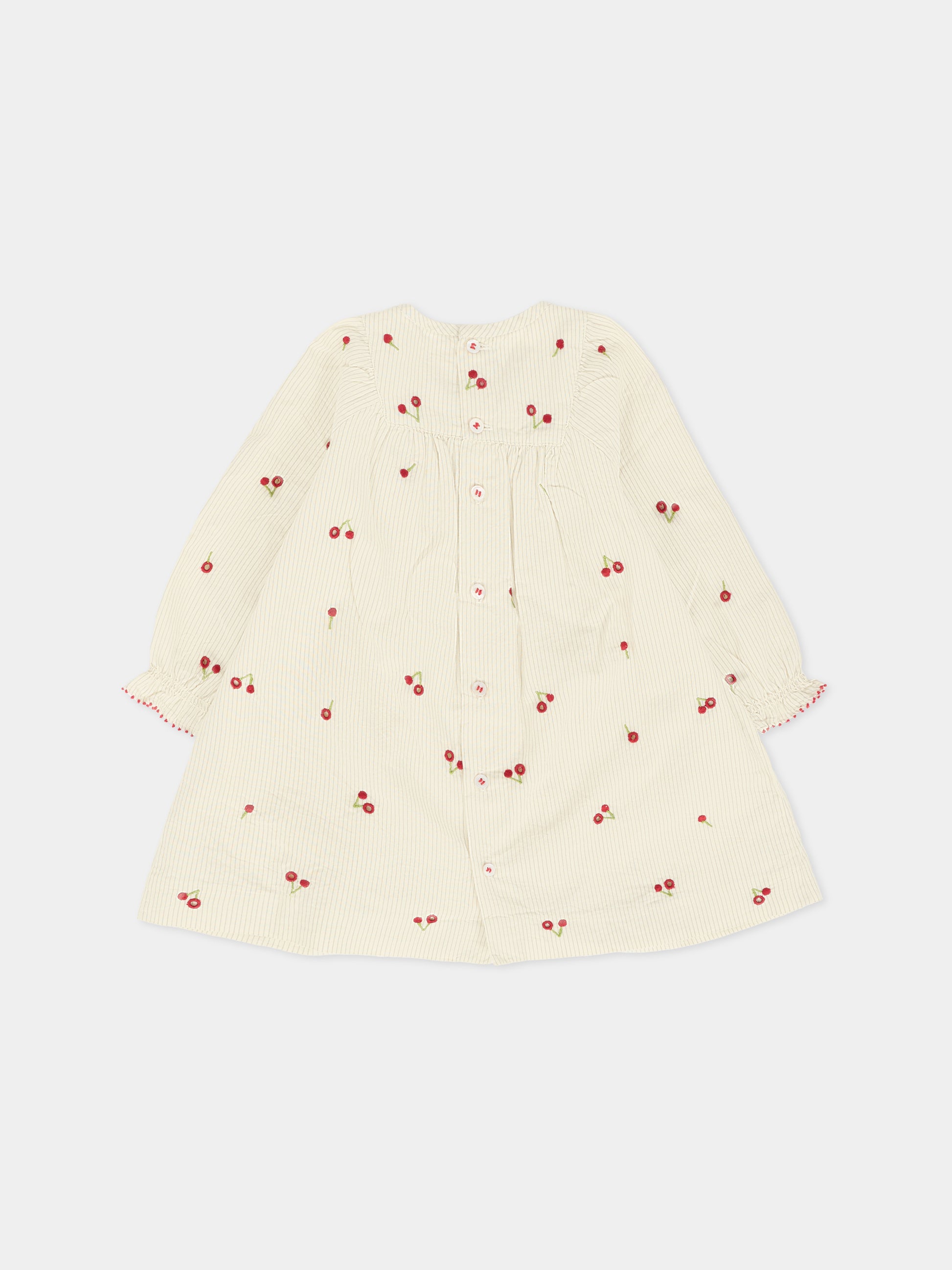 Vestito avorio per neonata con ciliegie,Bonpoint,W05XDRW00009 151E