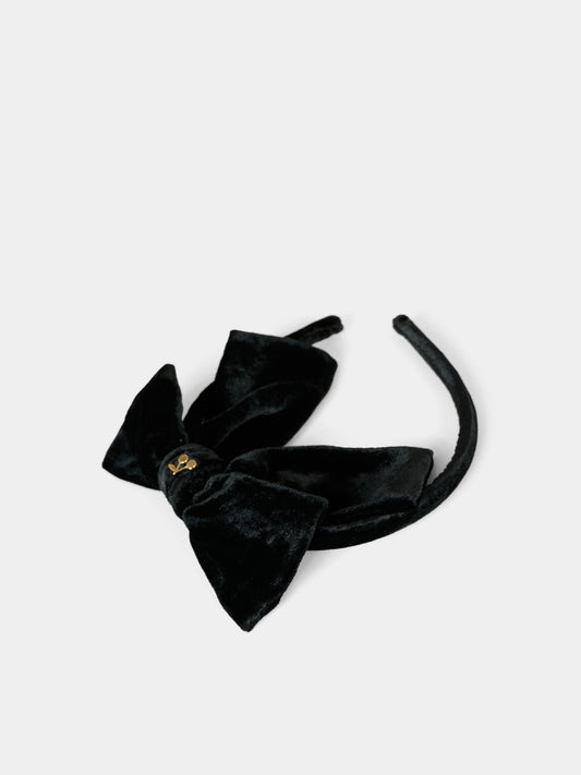 Cerchietto nero per bambina con fiocco,Bonpoint,W05GHAW00004 099